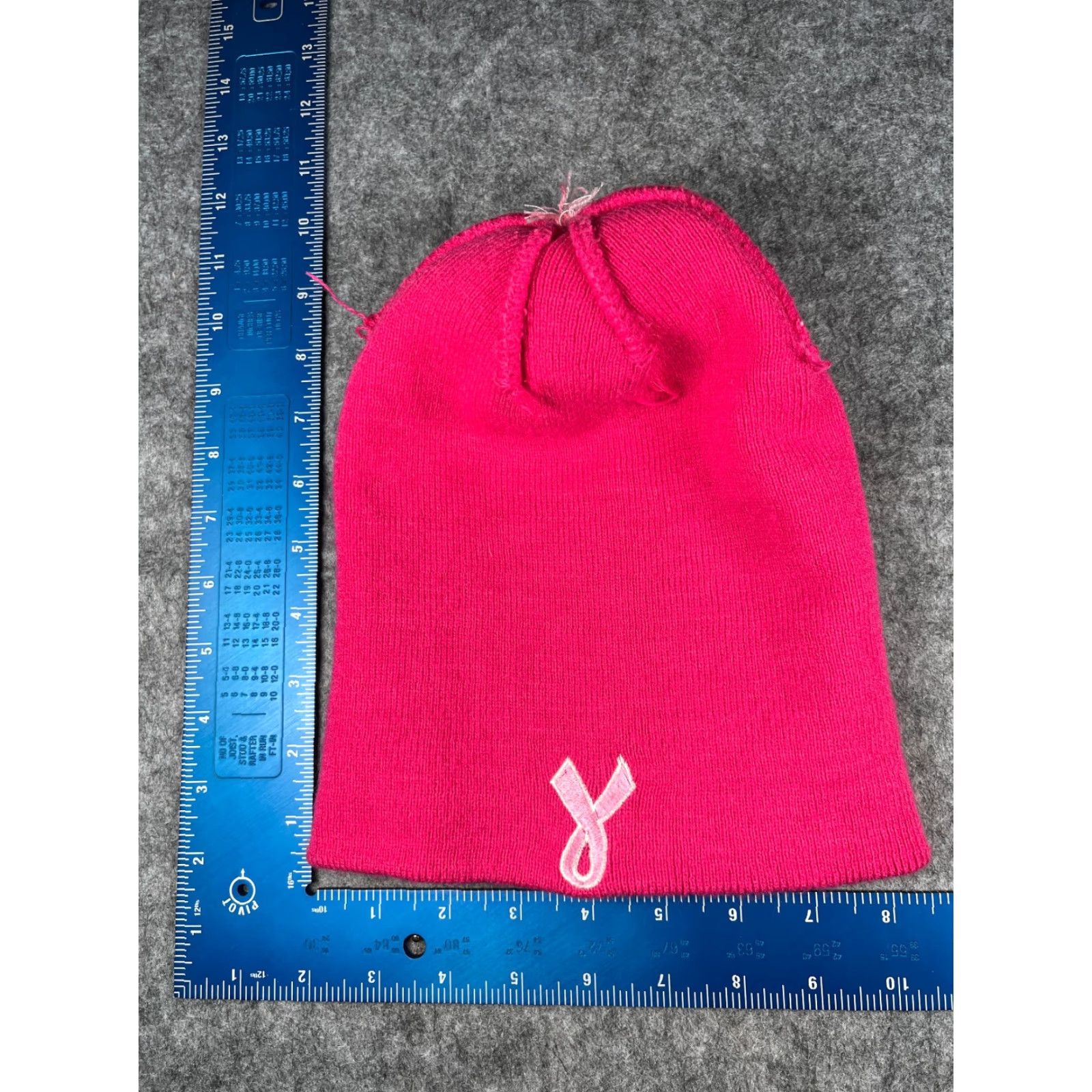 Pinko American Crown Beanie Women One Size Pink White 100% Acrylic Ribbon Cuff Pom Cancer Awareness Size ONE SIZE - 6 Thumbnail
