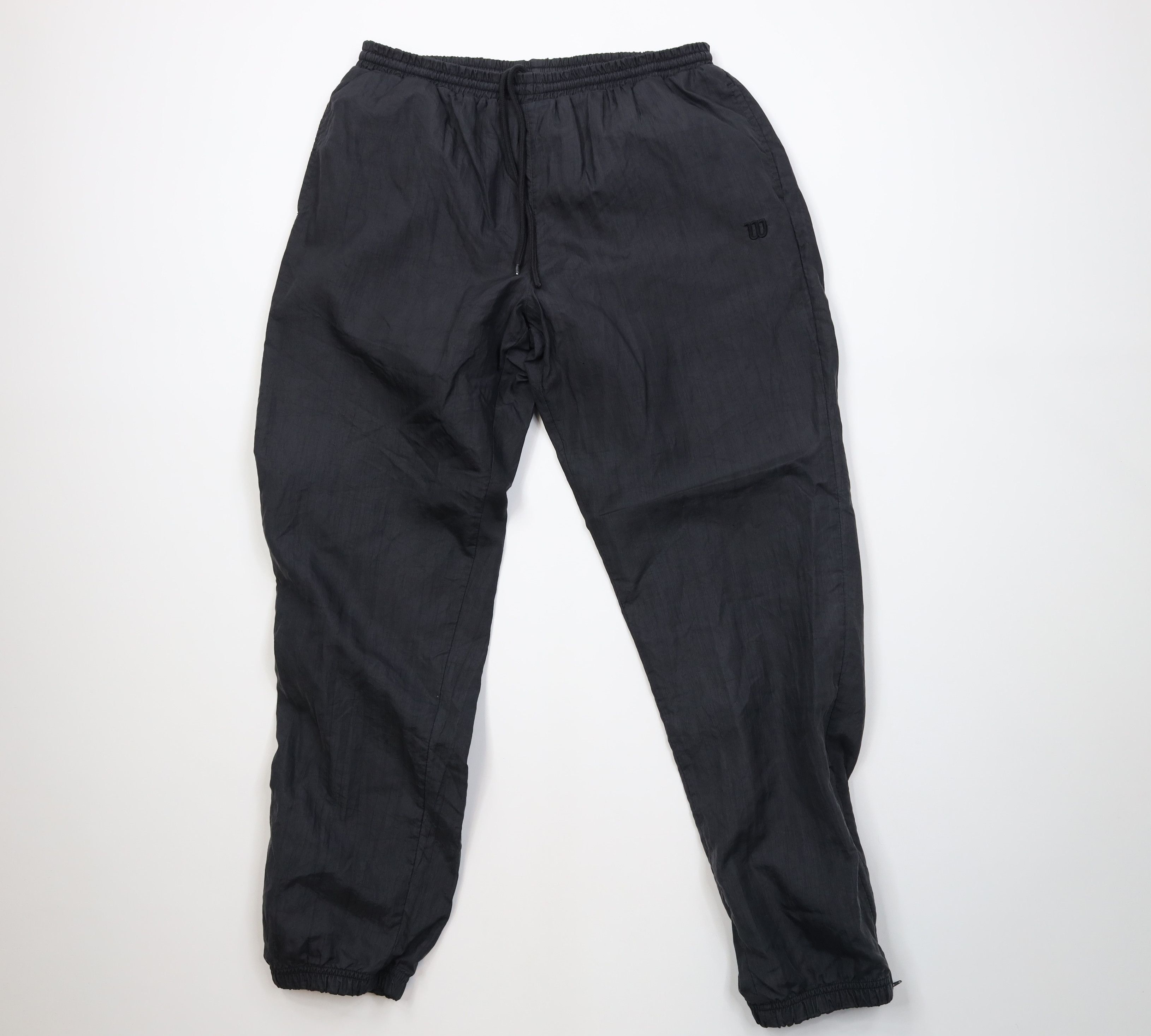 Wilson Vintage 90s Wilson Lined Windbreaker Joggers Pants Black Size US 36 / EU 52 - 1 Thumbnail