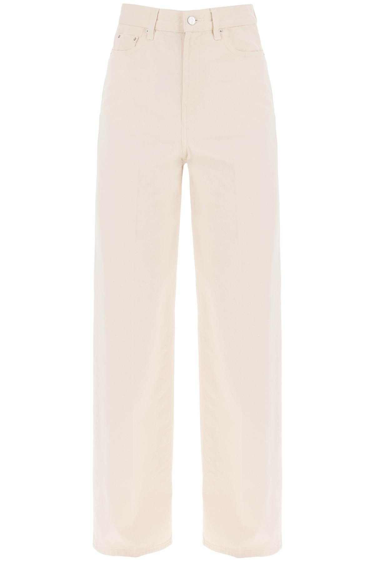 image of Toteme Organic Cotton Wide Leg Jeans in Ecru, Women's (Size 24)