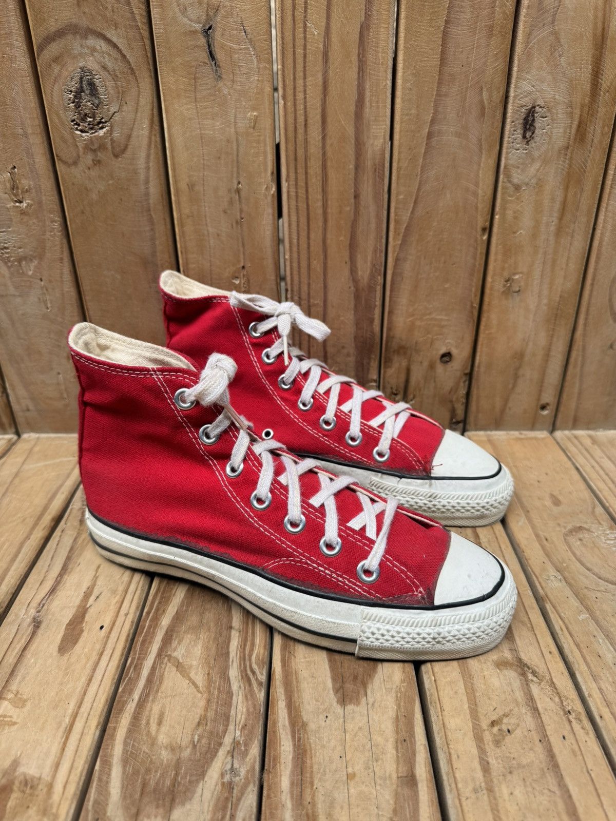 Converse VTG converse all star Hi Top canvas sneakers made in USA Size US 5 / EU 37 - 3 Thumbnail