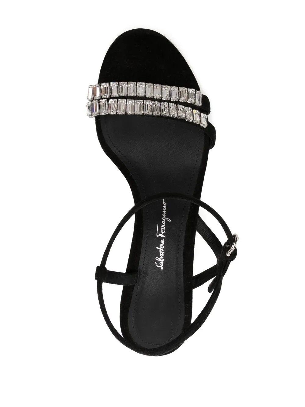Salvatore Ferragamo o1y0426 Stiletto Heel Sandals in Black/Silver Size US 8.5 / IT 38.5 - 4 Thumbnail
