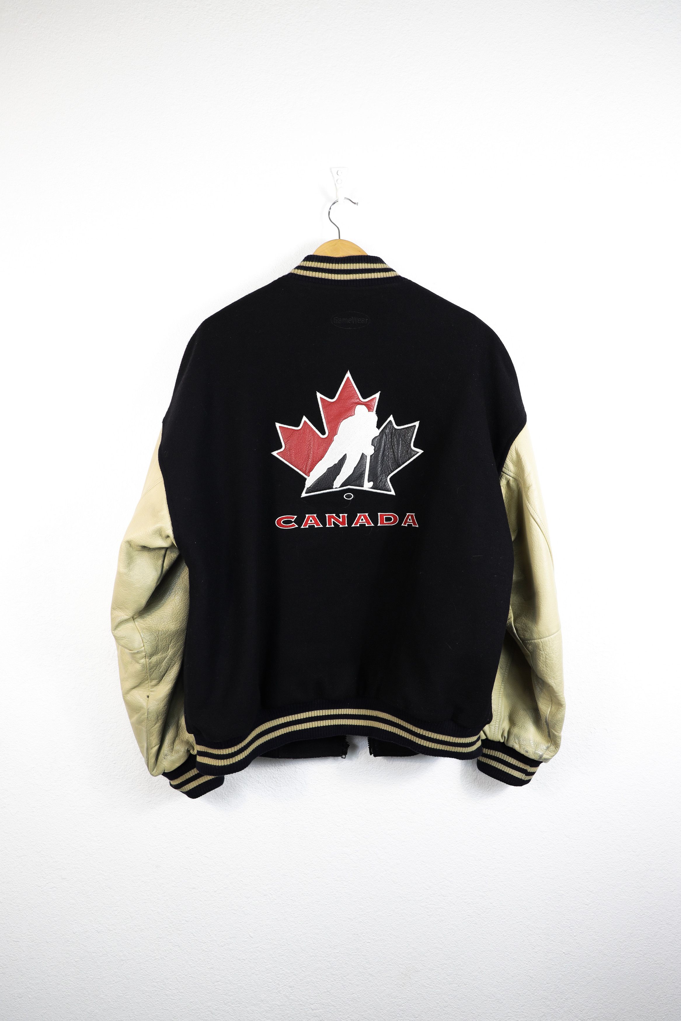 NHL Vintage Canada NHL Wool Leather Bomber Jacket XXL Size US XXL / EU 58 / 5 - 14 Thumbnail