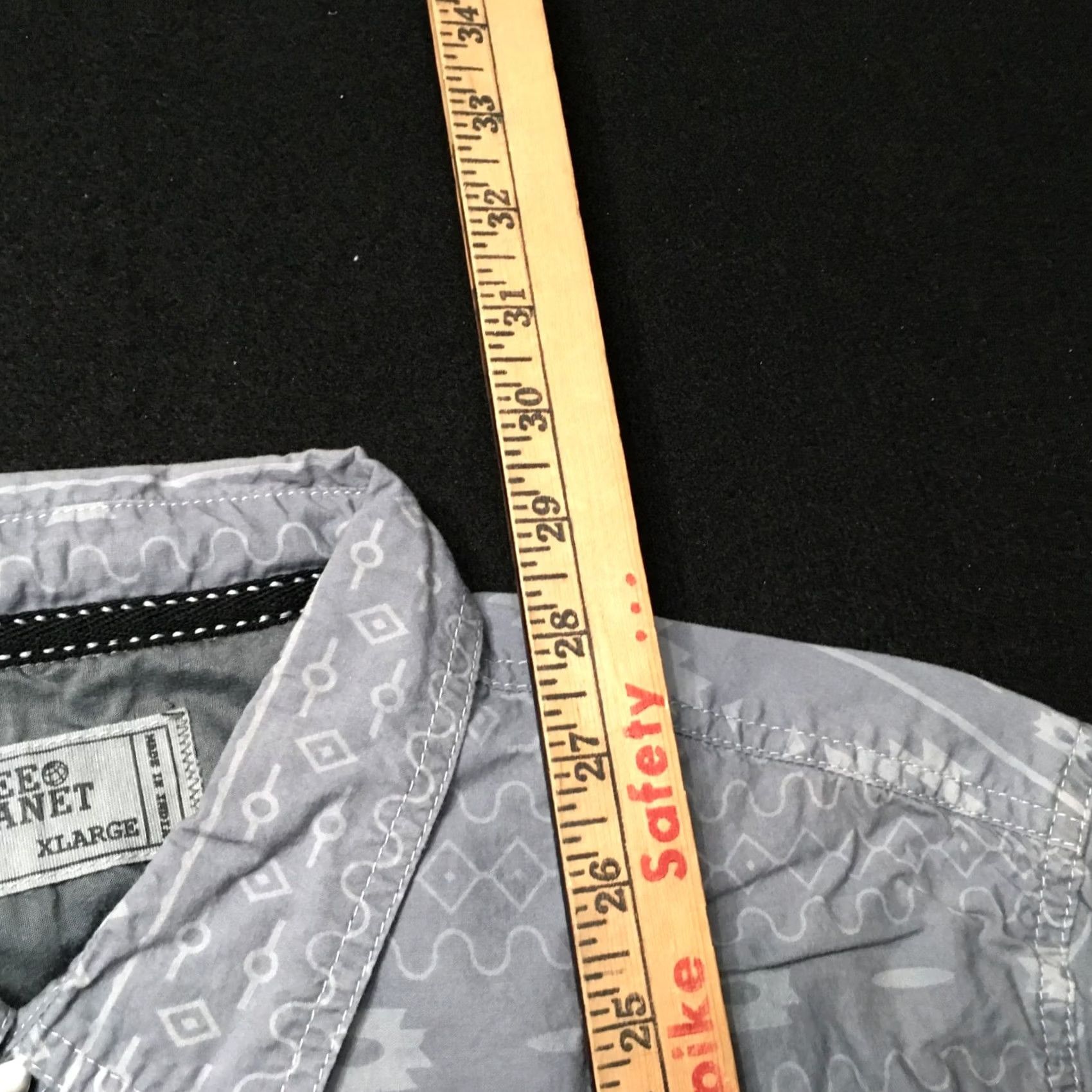 Vintage Free Planet Shirt Men's XL gray Tropical cotton pearl snap Button Up Size US XL / EU 56 / 4 - 5 Thumbnail
