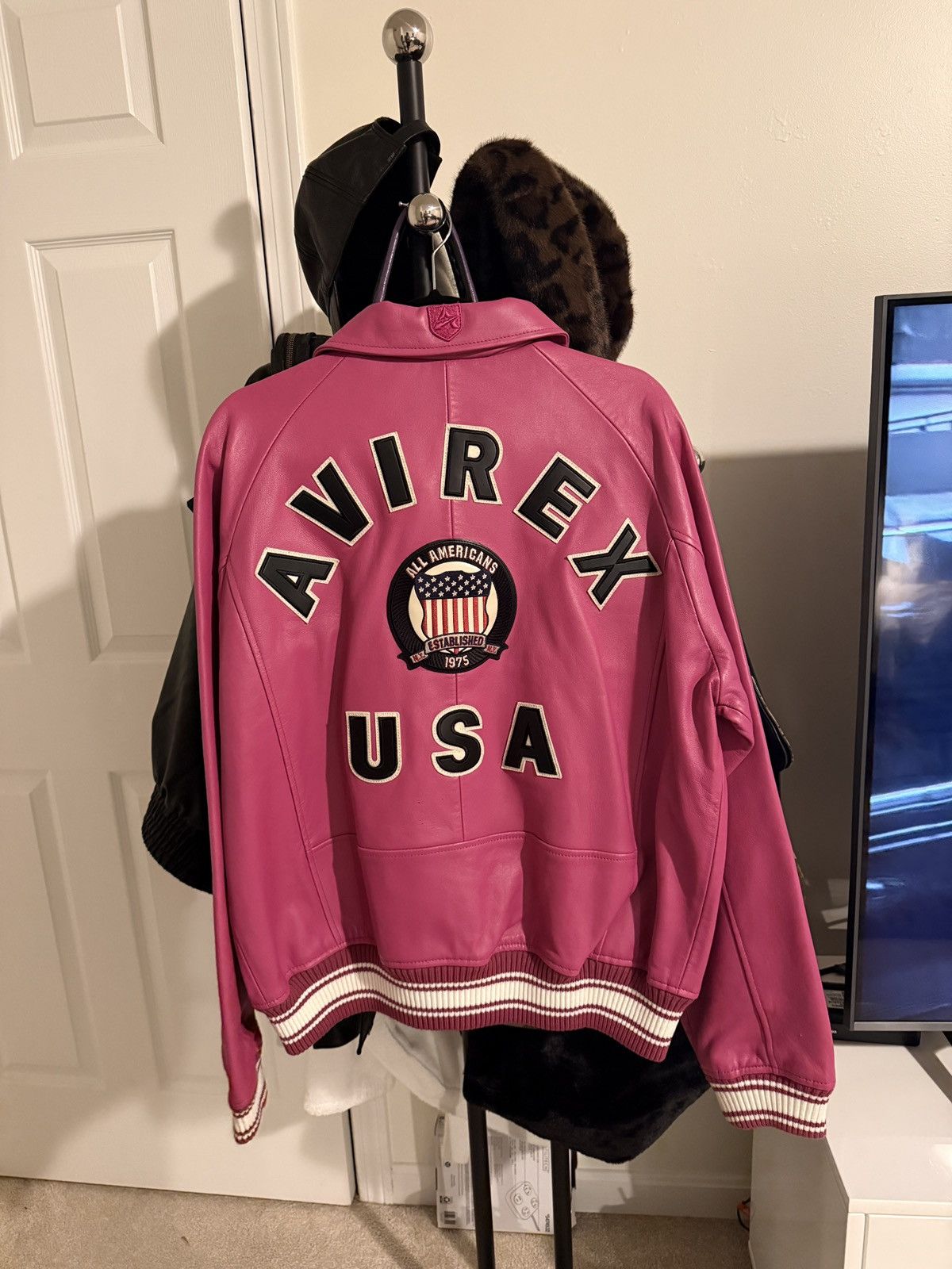 Avirex Avirex ICON Pink Leather Varsity Jacket Size L Size US L / EU 52-54 / 3 - 2 Thumbnail