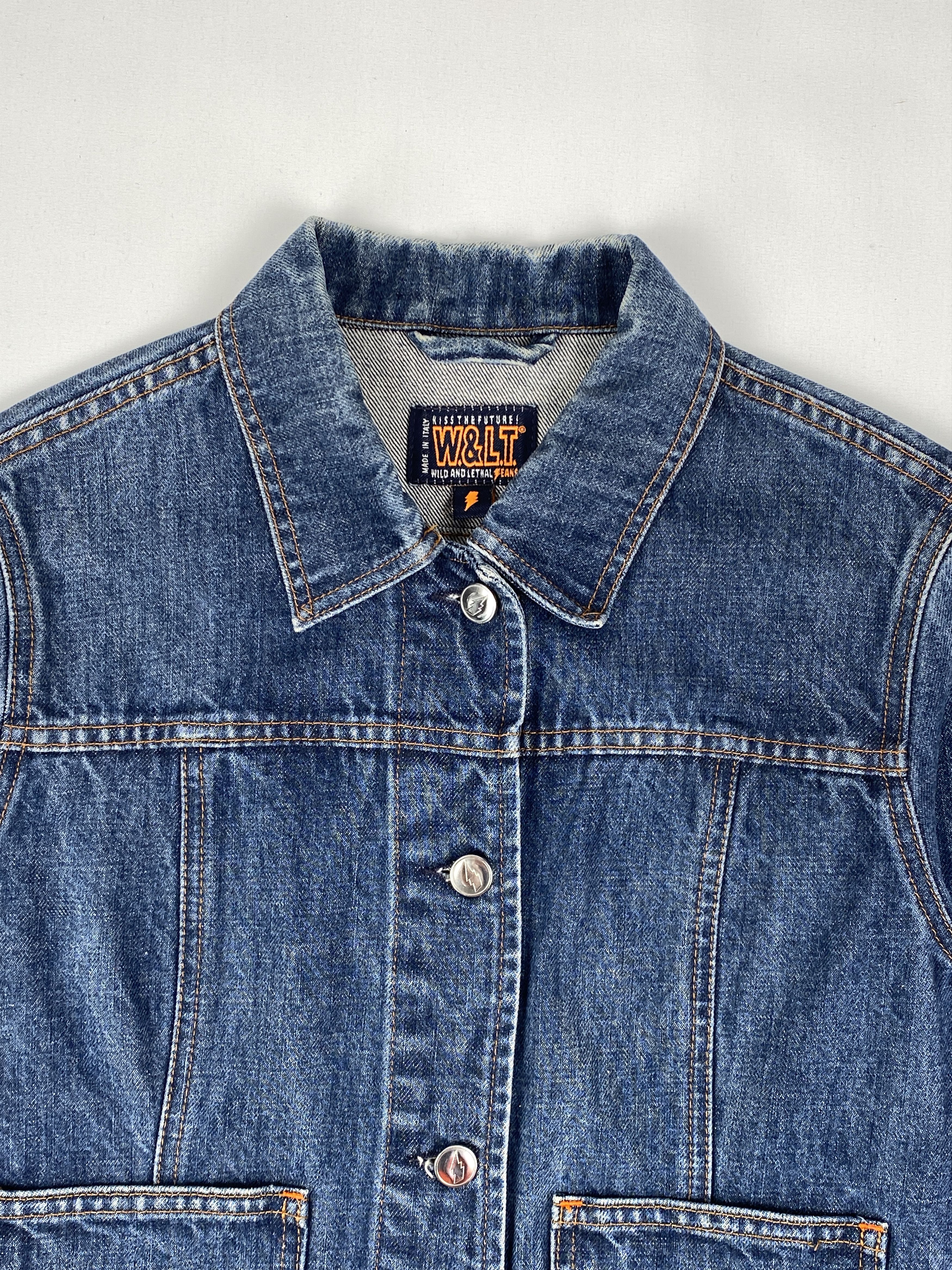 Walter Van Beirendonck Womens Cropped Two Pocket Denim Jacket Size S / US 4 / IT 40 - 3 Thumbnail