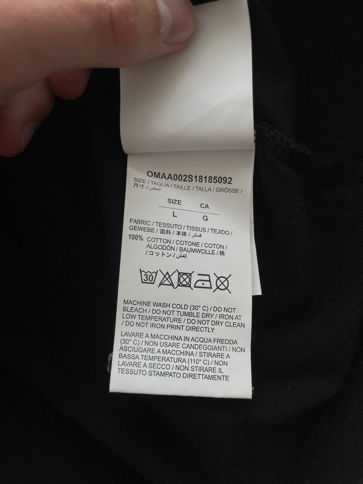 Off-White Off-White “Temperature” T-Shirt – Black (2018) Size US L / EU 52-54 / 3 - 5 Thumbnail
