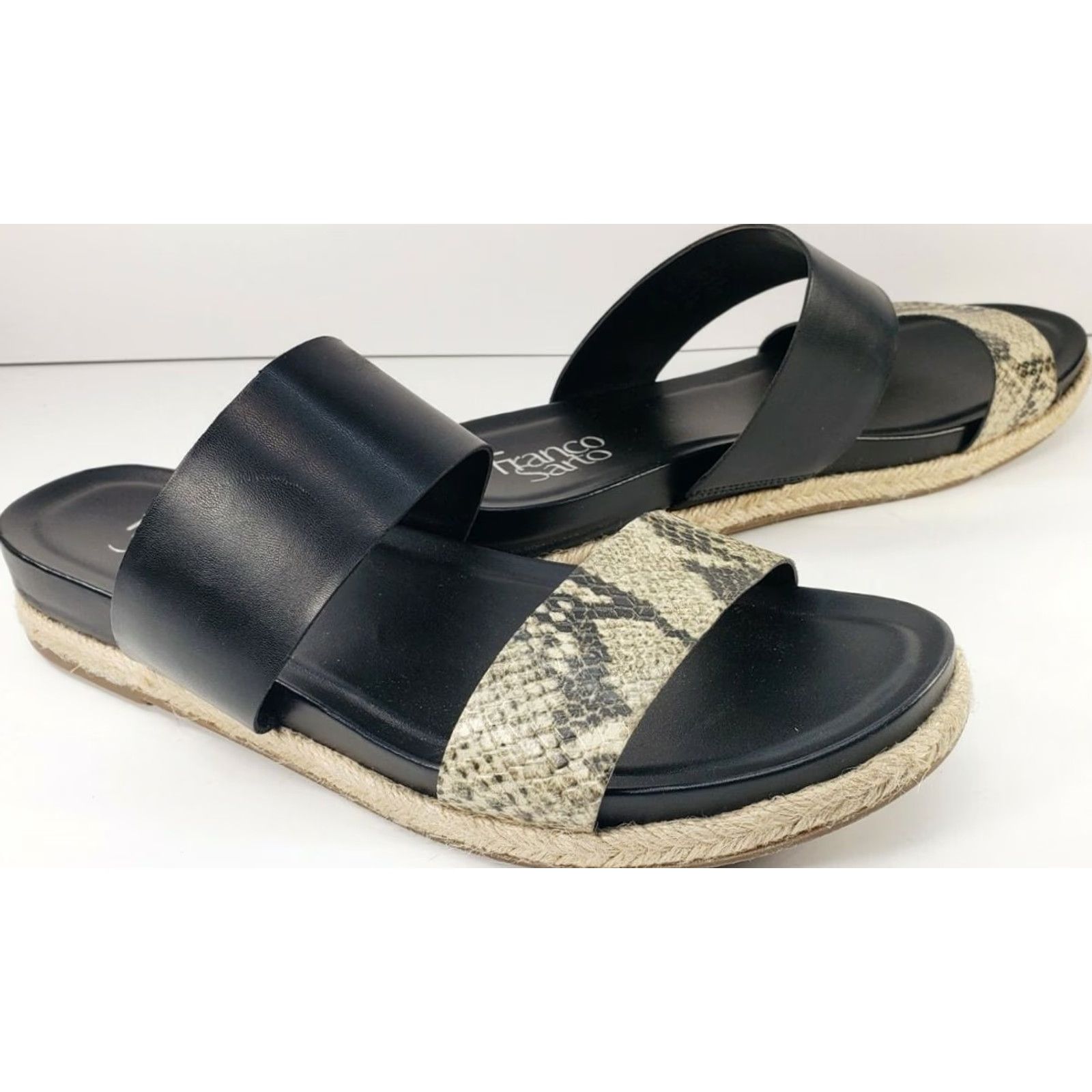 Franco Sarto Franco Sarto Babs Snakeskin Slides Sandals Black Size 8.5 Espadrille Flats Womens Shoes Size US 9 / IT 39 - 5 Thumbnail
