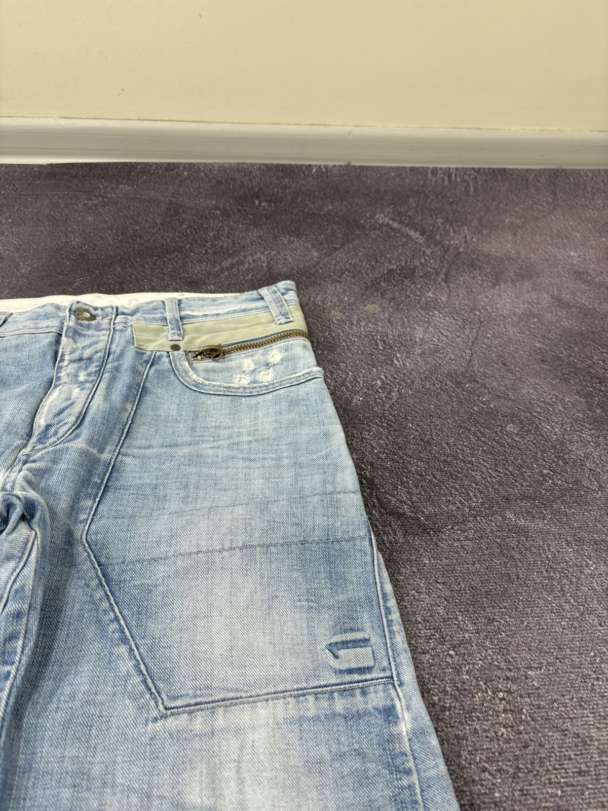 G-Star Vintage G-Star Raw Avant Garde Light Blue Denim Biker Jeans Size US 32 / EU 48 - 12 Thumbnail