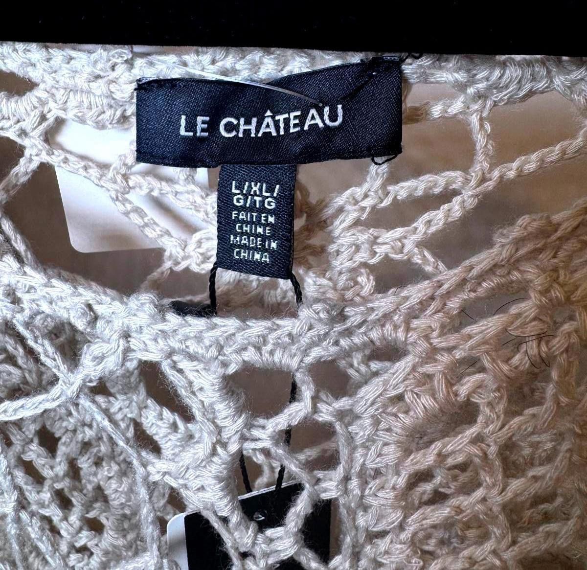 Le Chateau Le Château Crochet Knit Top with Fringe SIZE L Size L / US 10 / IT 46 - 4 Thumbnail