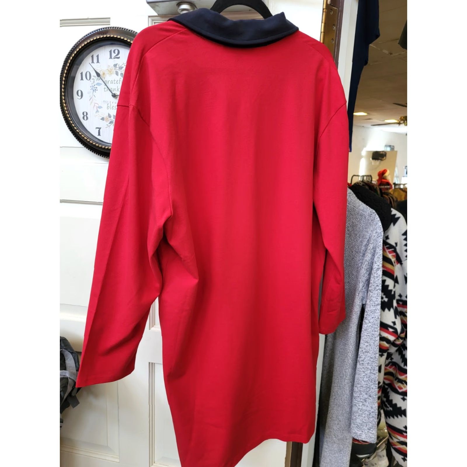 Tommy Hilfiger Tommy Hilfiger Rugby Dress LS NWT XL 46" X 36" X 23" Red Knit Cotton Casual Workwear Womens/Adults XL Shirt dress Rugby Polo - NWT Size XL / US 12-14 / IT 48-50 - 5 Thumbnail