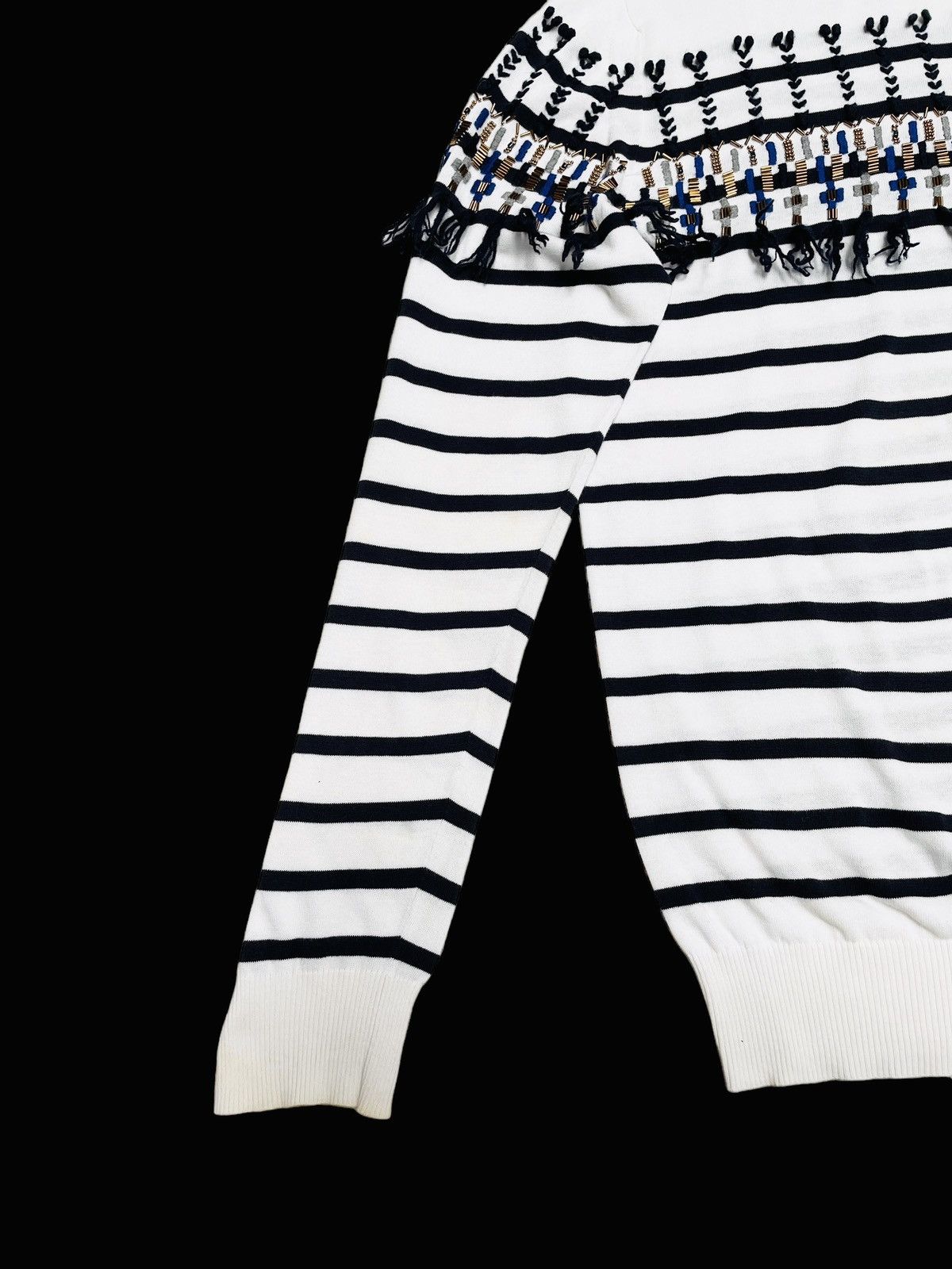 Designer × Sacai Rare Design Vintage Brand Sacai Stripe Knit Sweater 2000s Size US L / EU 52-54 / 3 - 4 Thumbnail