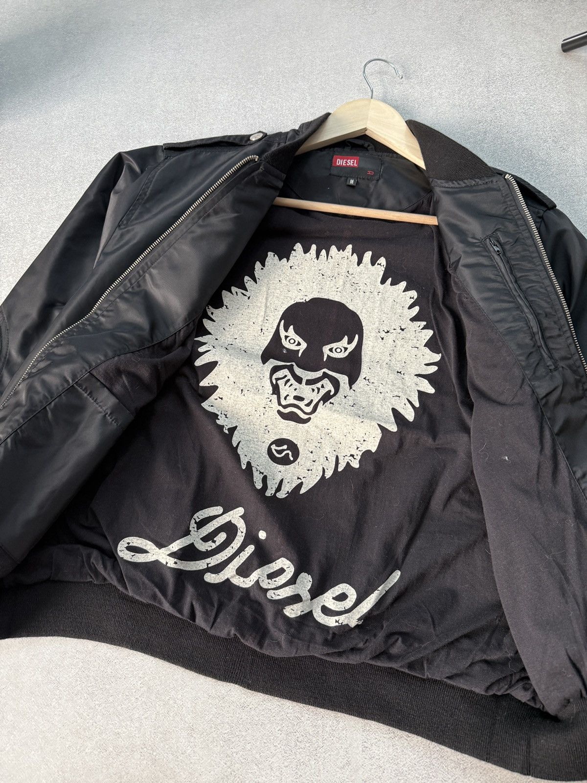 Diesel Vintage Diesel Bomber Jacket Nylon Logo Y2K Military Style Size US M / EU 48-50 / 2 - 6 Thumbnail
