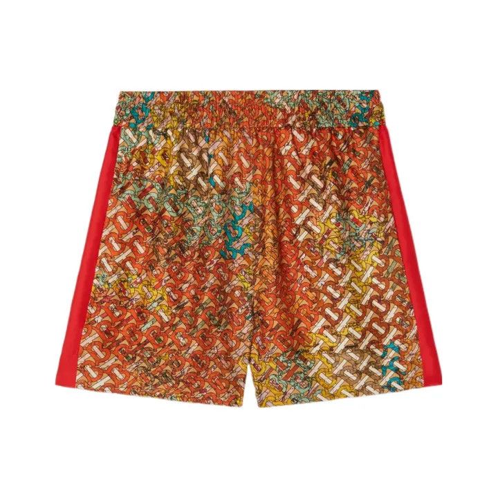 Burberry Burberry Red Printed Elastic Waist Casual Shorts 0079 Size 26" / US 2 / IT 38 - 1 Thumbnail