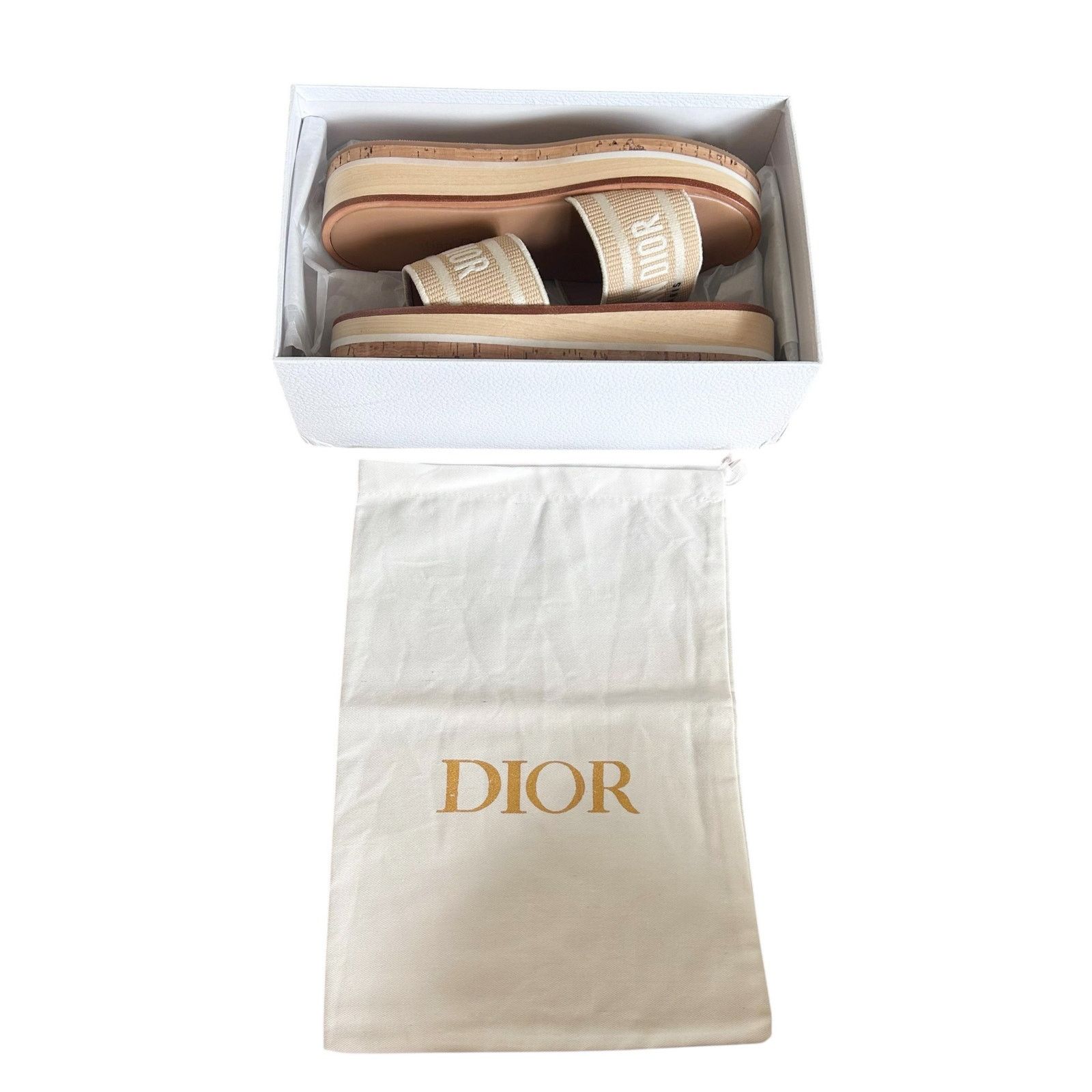 Dior Dior Dioriviera Dway Natural Beige Platform Slides Sz 39 Size US 8 / IT 38 - 10 Thumbnail