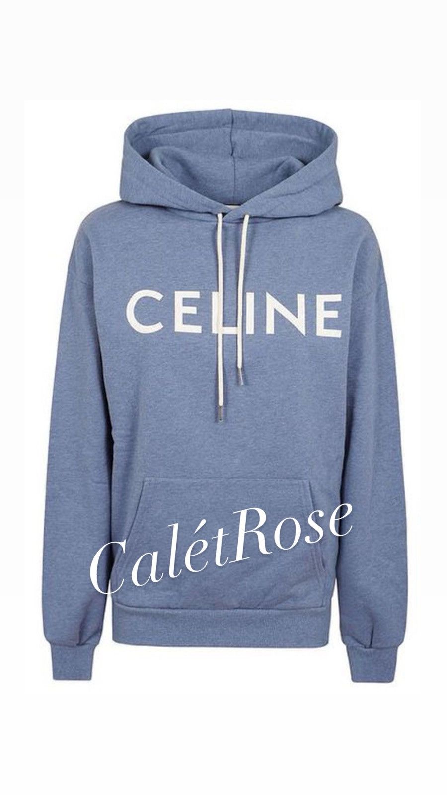 Celine Blue white logo hoodie Hedi Slimane L grail
