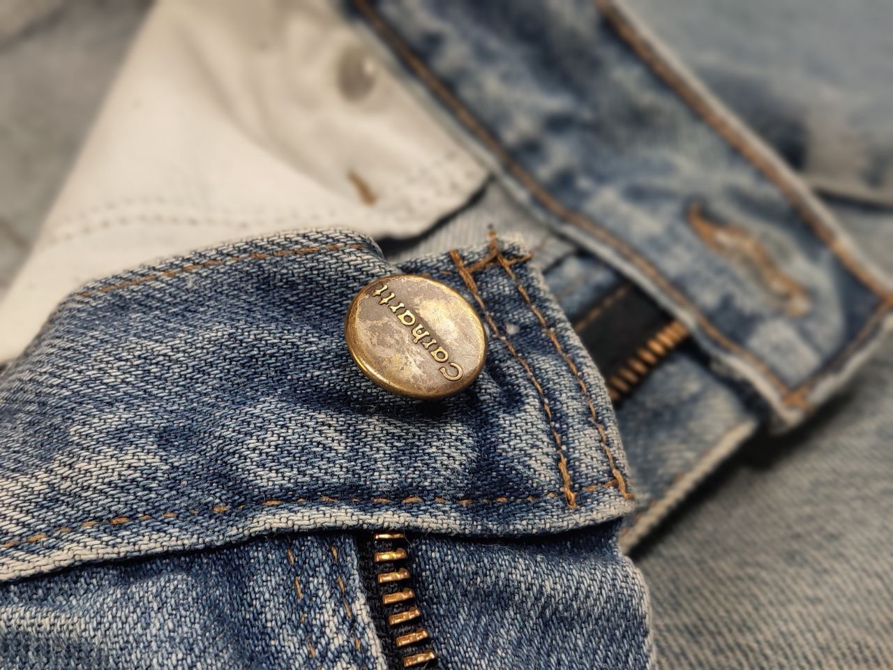 Carhartt Vintage 90's USA Carhartt Faded Blue Distressed Denim Jeans Size US 34 / EU 50 - 17 Thumbnail
