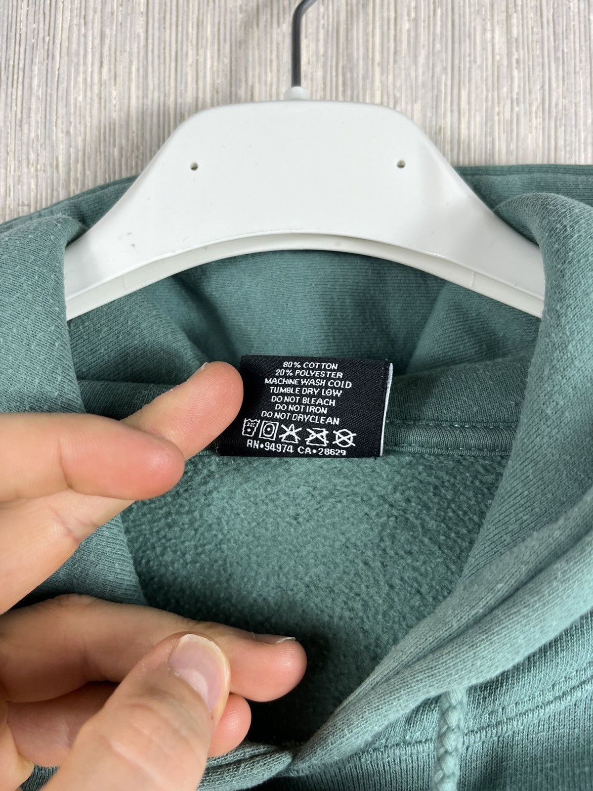 Stussy × Vintage Vintage Stussy basic y2k hoodie sweatshirt sea green rare Size US S / EU 44-46 / 1 - 14 Thumbnail