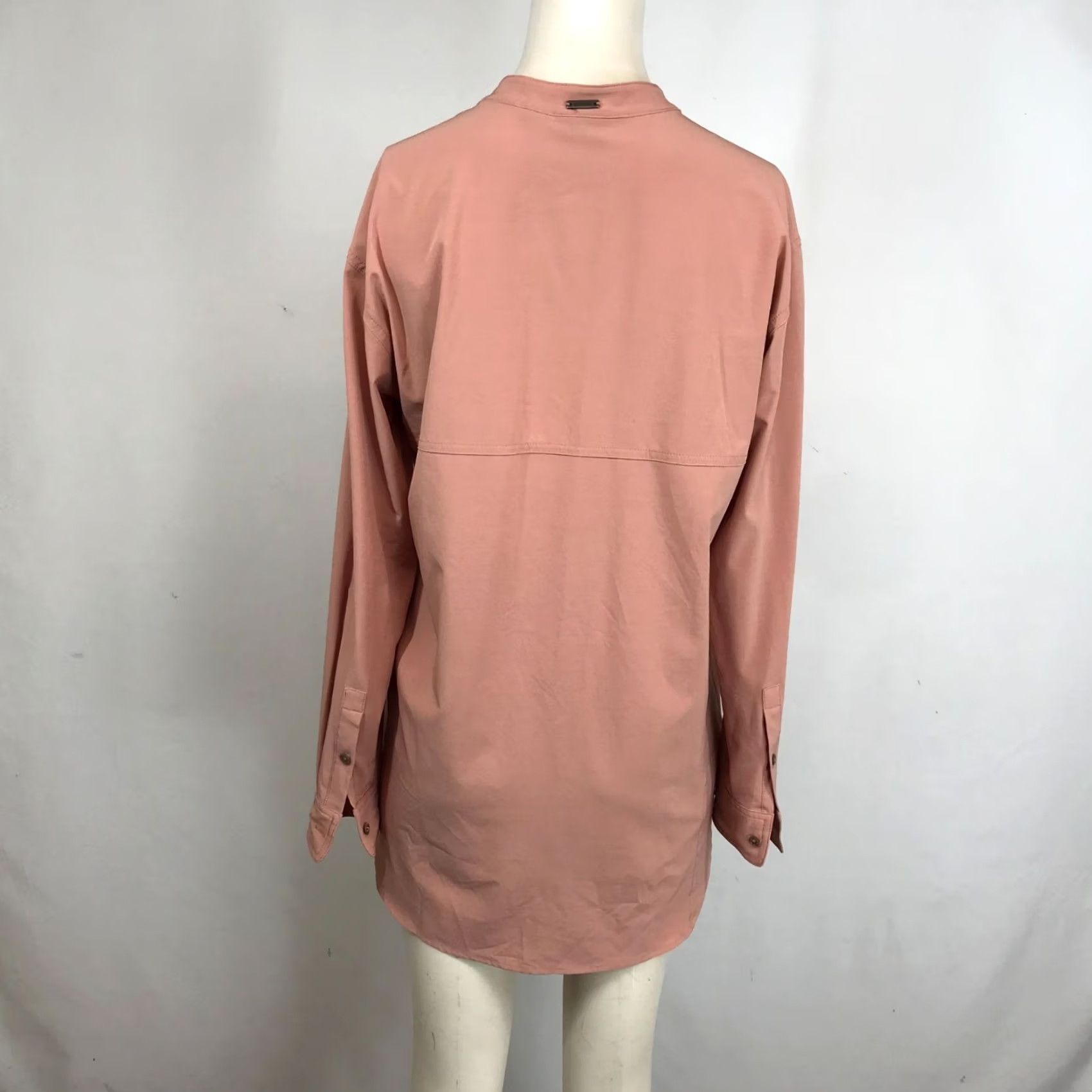 Prana prAna Womens Small Pink Long Sleeve Button Top Polyester Blend W-Pockets Size S / US 4 / IT 40 - 5 Thumbnail
