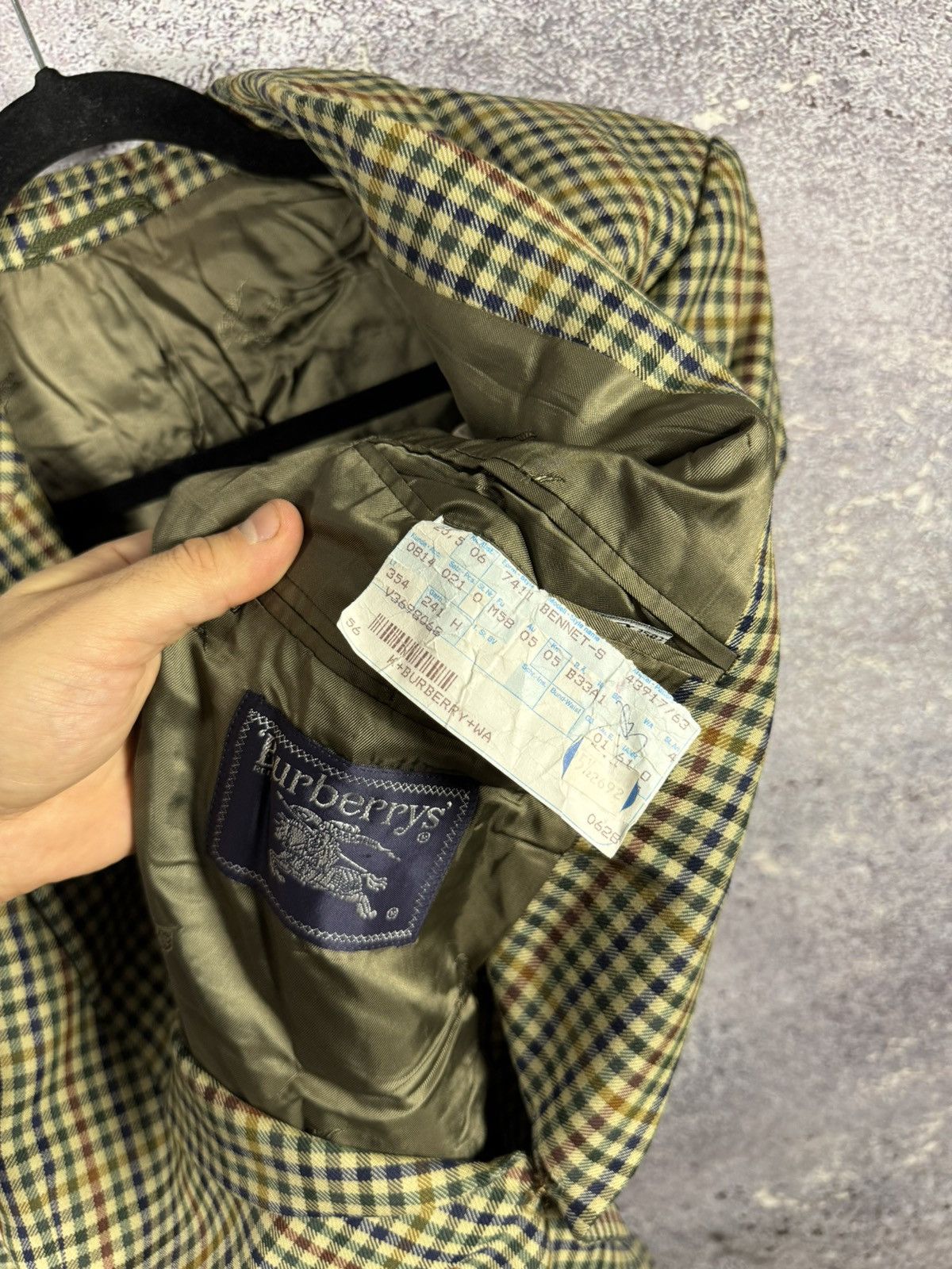 Burberry × Vintage Burberry’s Vintage Plaid Check Blazer Oldmoney Men’s Large Size 44R - 12 Thumbnail