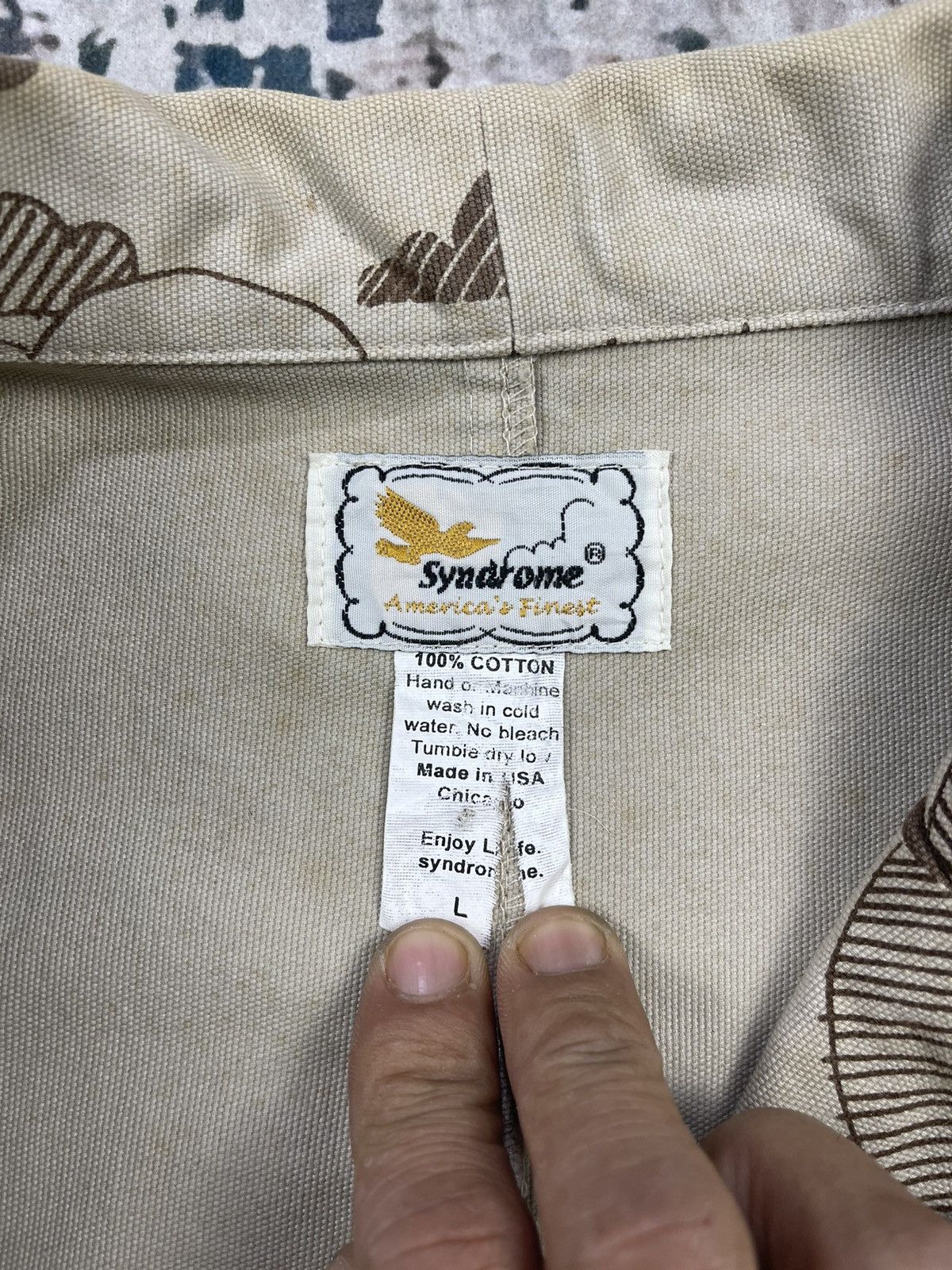 Vintage Vintage Syndrome Canvas Doodle Overprinted Jackets Size US L / EU 52-54 / 3 - 14 Thumbnail