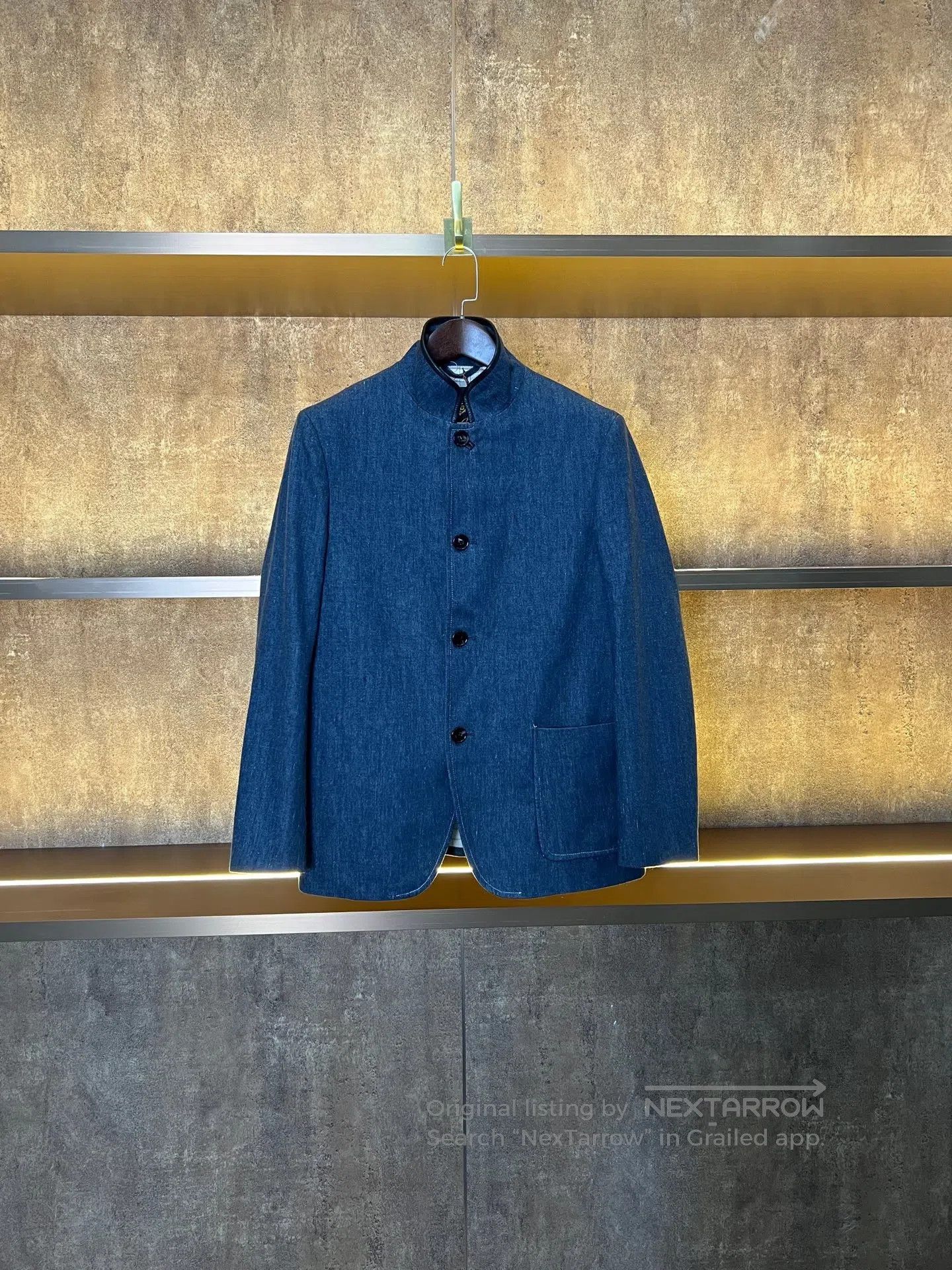 Loro Piana LORO PIANA Stand Collar Denim Blazer| Size S / US 4 / IT 40 - 1 Thumbnail