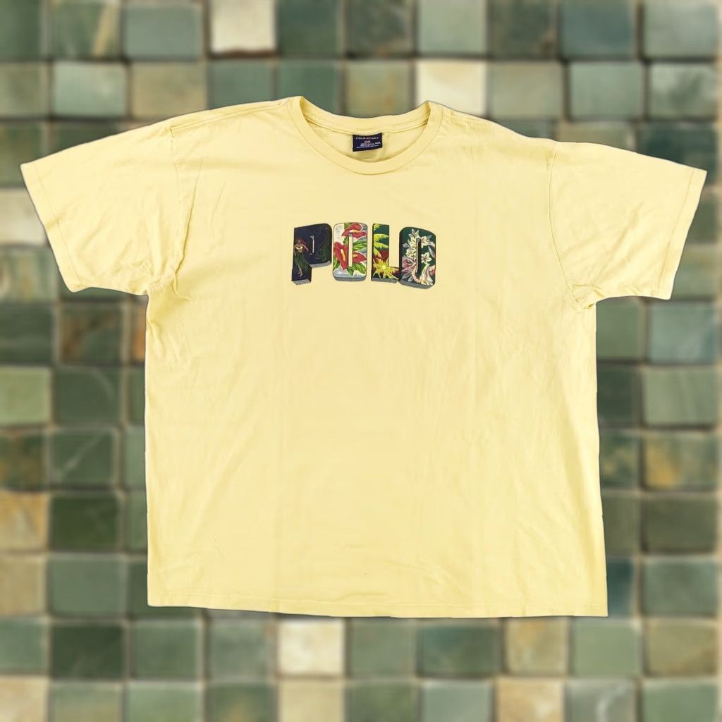 Polo Ralph Lauren VINTAGE Polo Ralph Lauren Polo Sport VTG 90s T-Shirt Hawaiian Spellout Made USA Mens XXL Yellow Shirt Mens XXL Size US XXL / EU 58 / 5 - 1 Thumbnail