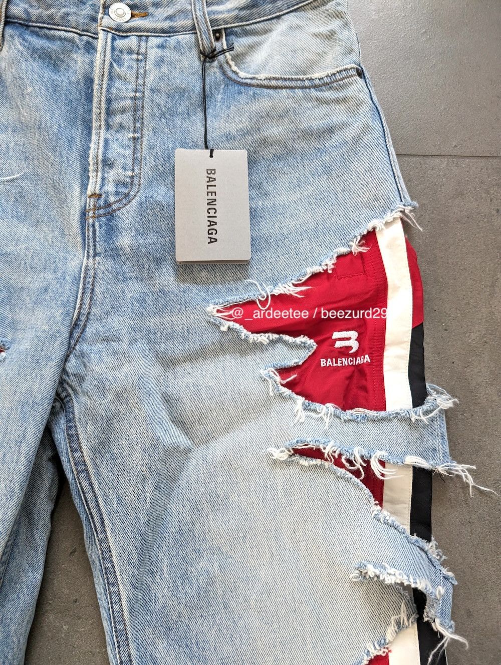 Balenciaga *NEW* SLASHED DENIM/TRACK PANTS HYBRID FW21 Size US 30 / EU 46 - 6 Thumbnail