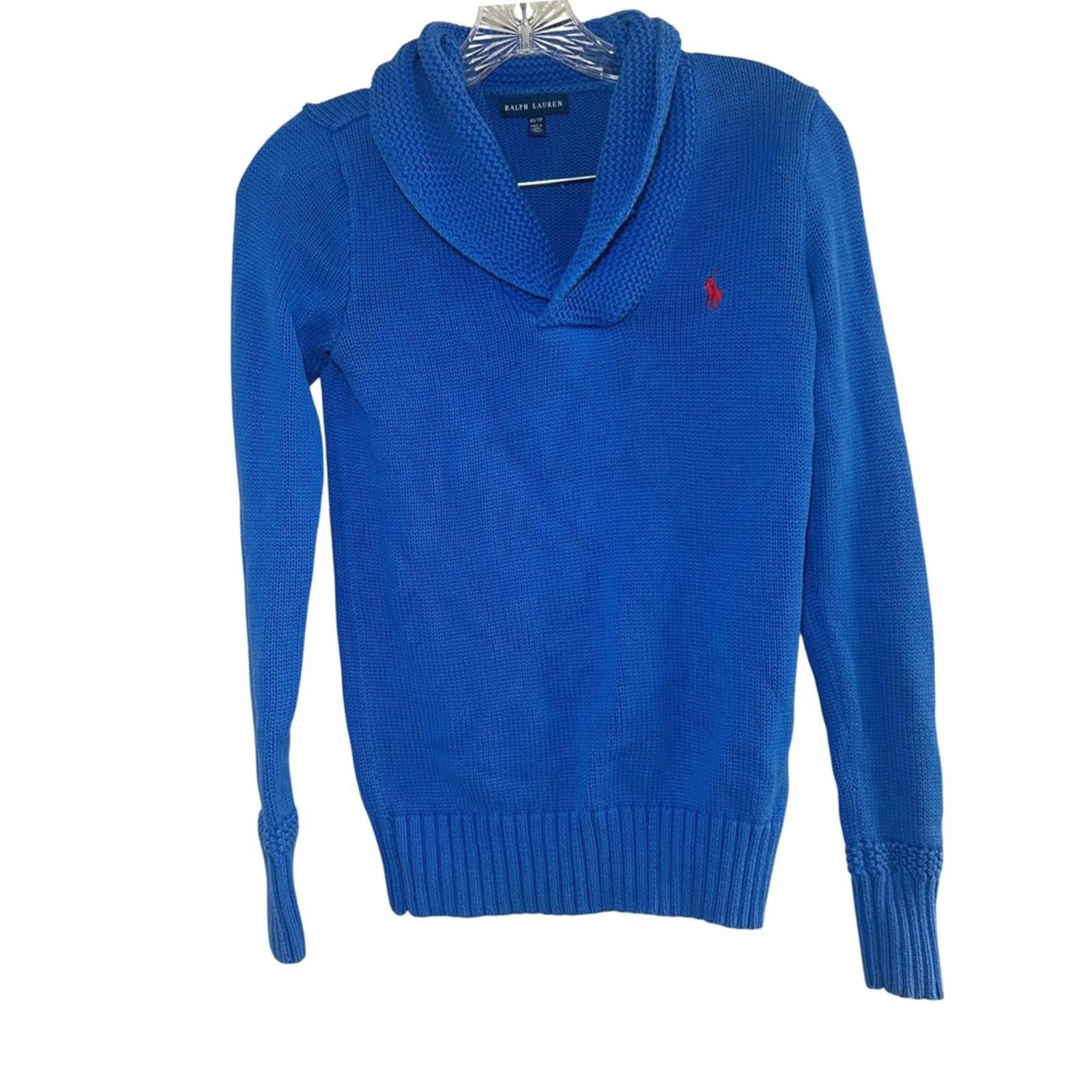 Polo Ralph Lauren Ralph Lauren Men's Blue Shawl Collar Knit Sweater Pony Logo Size US XS / EU 42 / 0 - 1 Thumbnail