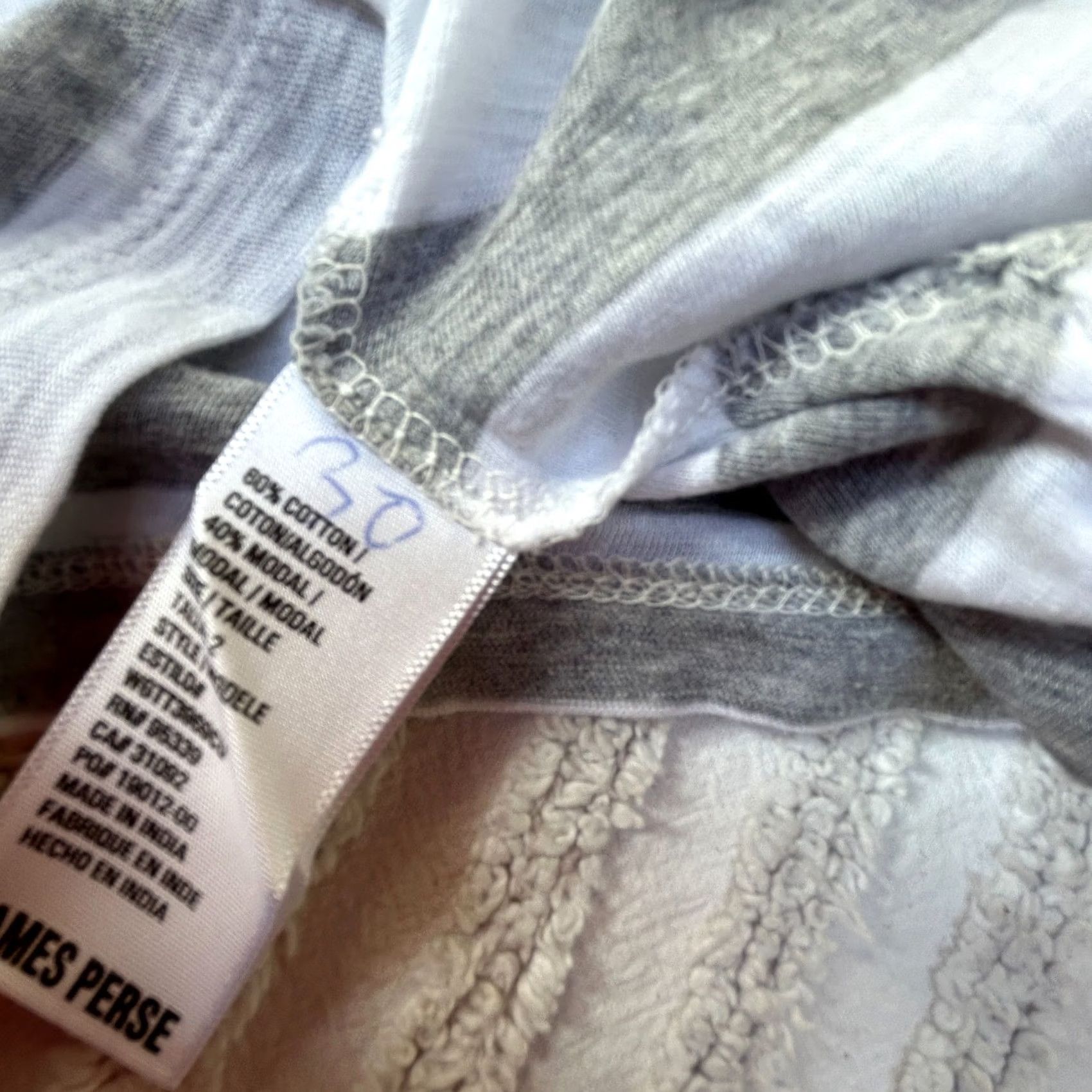 James Perse James Perse Womens Gray White Striped Cap Sleeve T-Shirt Size 2 Relaxed Size XS / US 0-2 / IT 36-38 - 4 Thumbnail