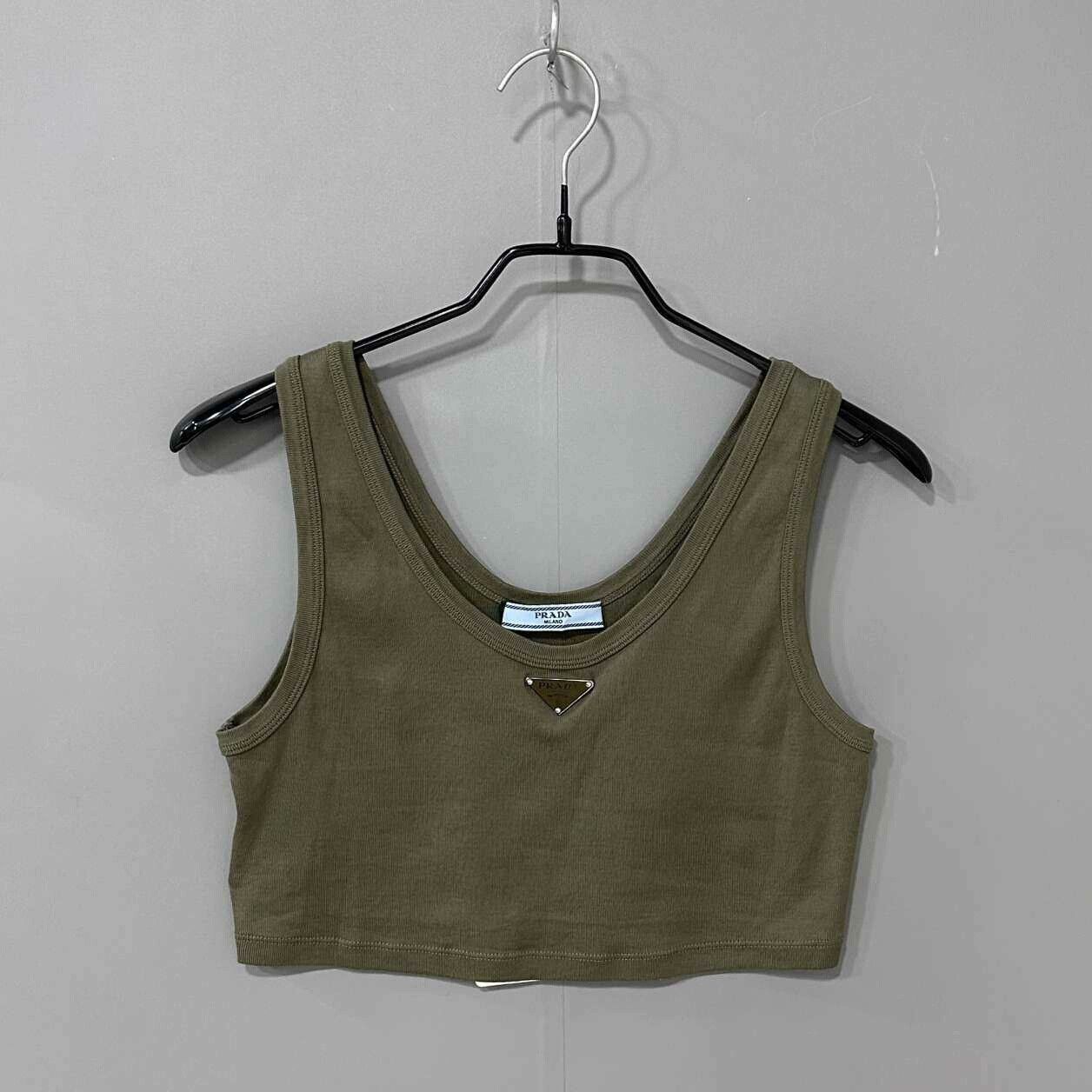 Prada Prada Green Logo Triangle Tank Top Size M / US 6-8 / IT 42-44 - 1 Thumbnail