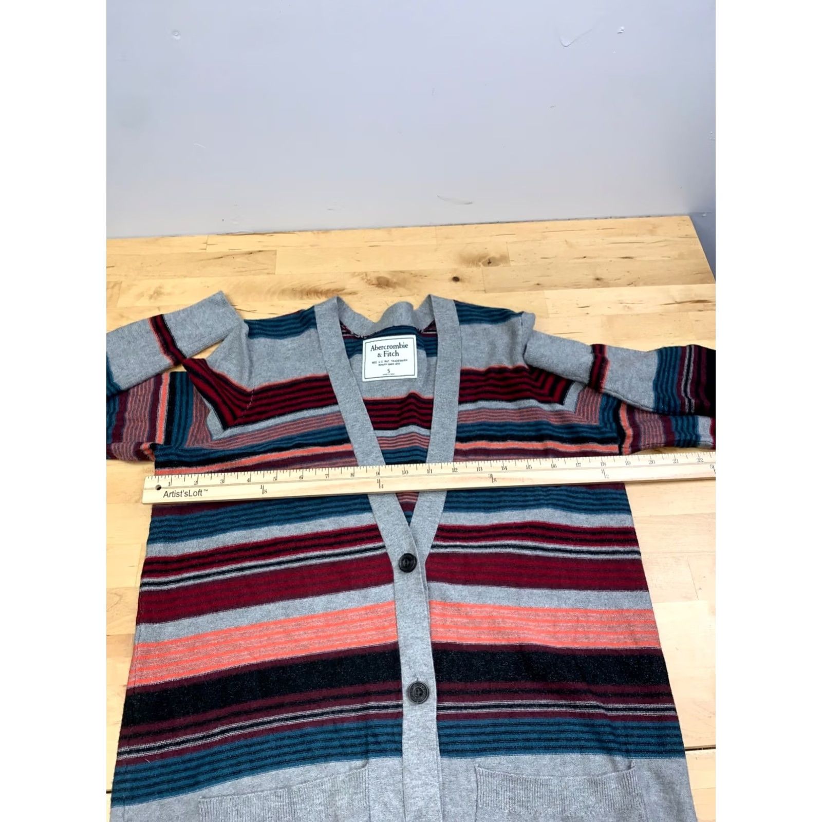 Abercrombie & Fitch Abercrombie & Fitch Cardigan Women S Striped Casual V-Neck Long Sleeve Multicolor Sweater Size S / US 4 / IT 40 - 4 Thumbnail