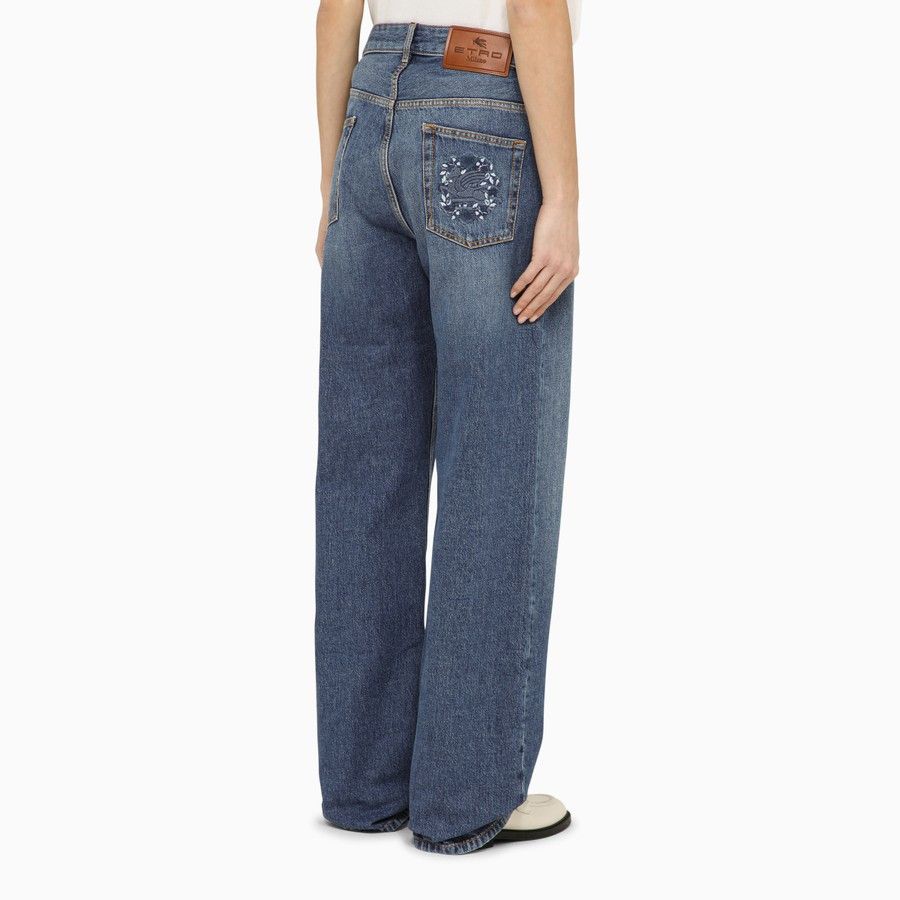 Etro o1d2blof0824 Denim Baggy Jeans in Blue Size 28" / US 6 / IT 42 - 4 Thumbnail