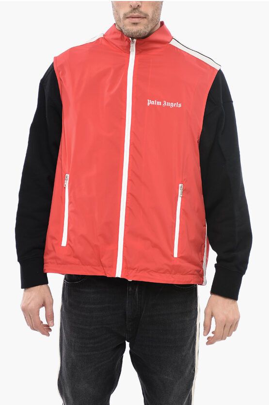 image of Palm Angels Og1Mm0524 Logo Nylon Vest In Red, Men's (Size Small)