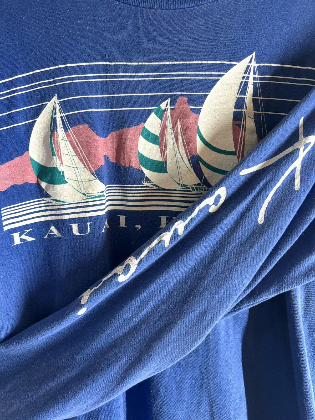 Vintage 1987 Sun-faded Poly Prints Hawaii Tee Size US L / EU 52-54 / 3 - 2 Thumbnail