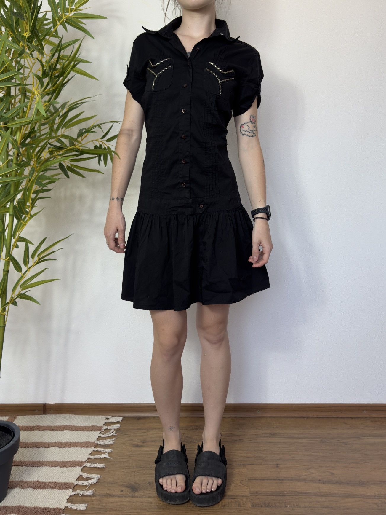 John Richmond JOHN RICHMOND 2000s Y2K PLEATED NYLON DRESS Size M / US 6-8 / IT 42-44 - 3 Thumbnail