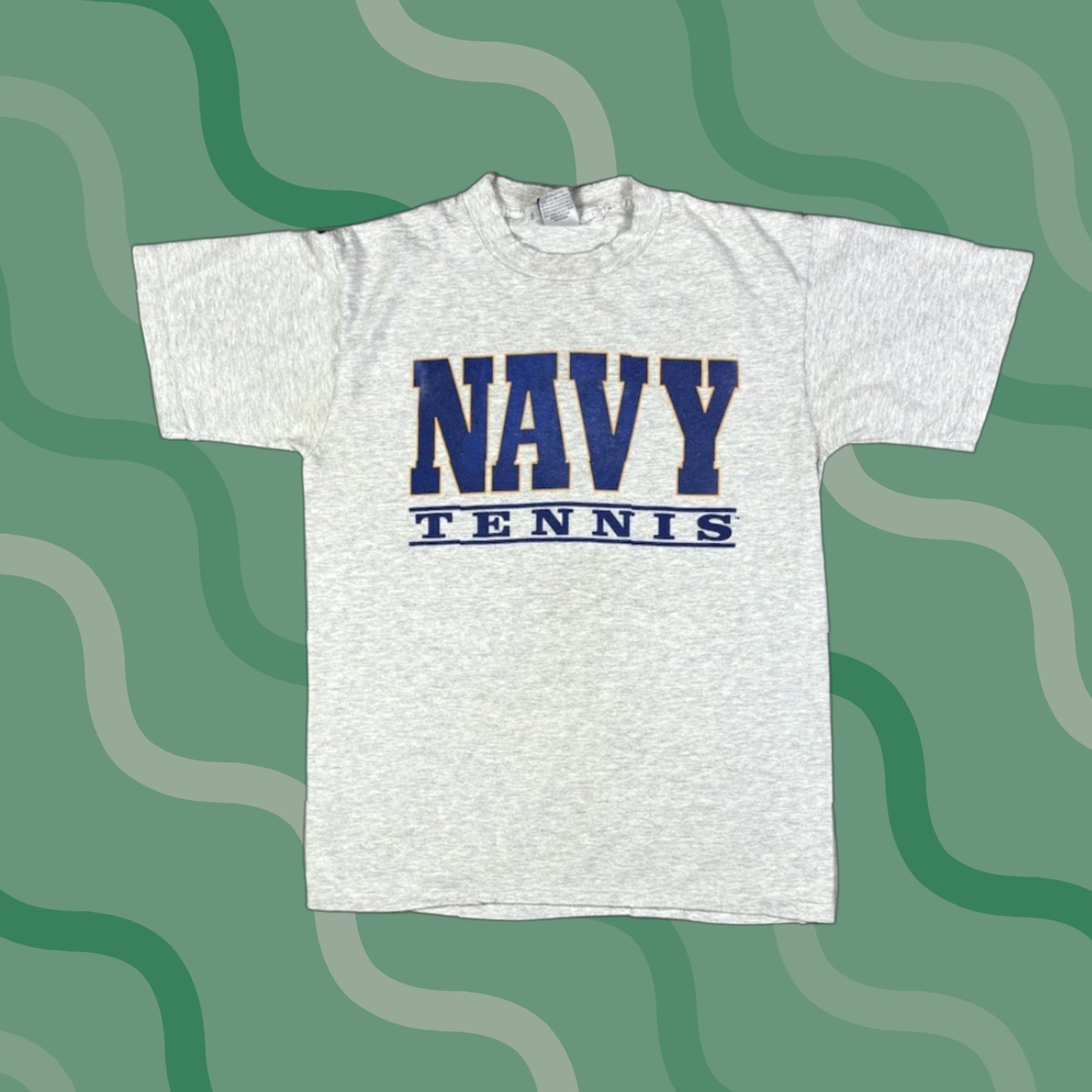 Vintage VINTAGE 90s ALPZ US Navy T Shirt Blue M Men Short Sleeve Crew Neck Graphic Print Stitch Boy Size US M / EU 48-50 / 2 - 1 Thumbnail