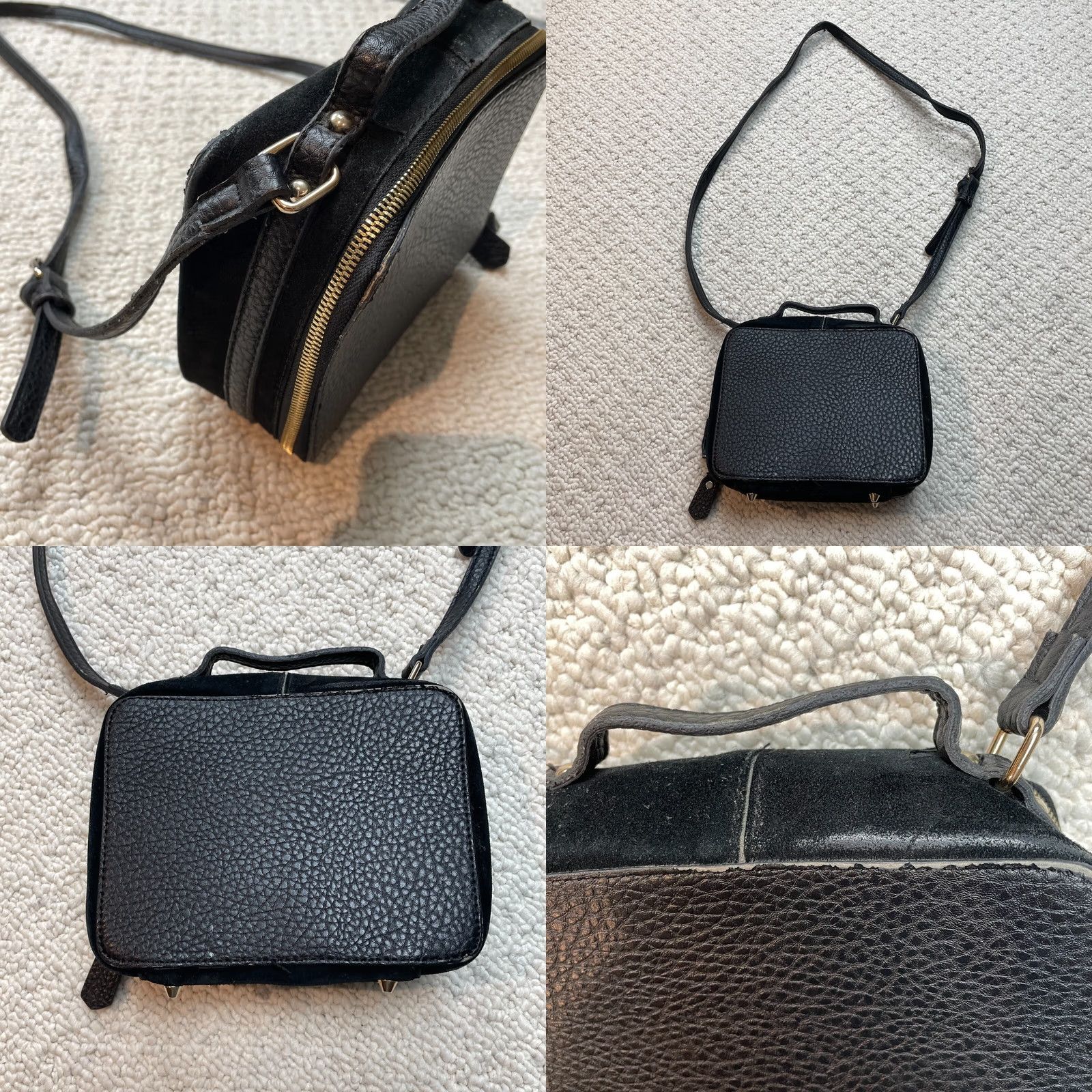 Vintage Street Level Clutch Bag Black PU Leather Shoulder Strap Zip Small Handbag Womens Purse Size ONE SIZE - 8 Thumbnail