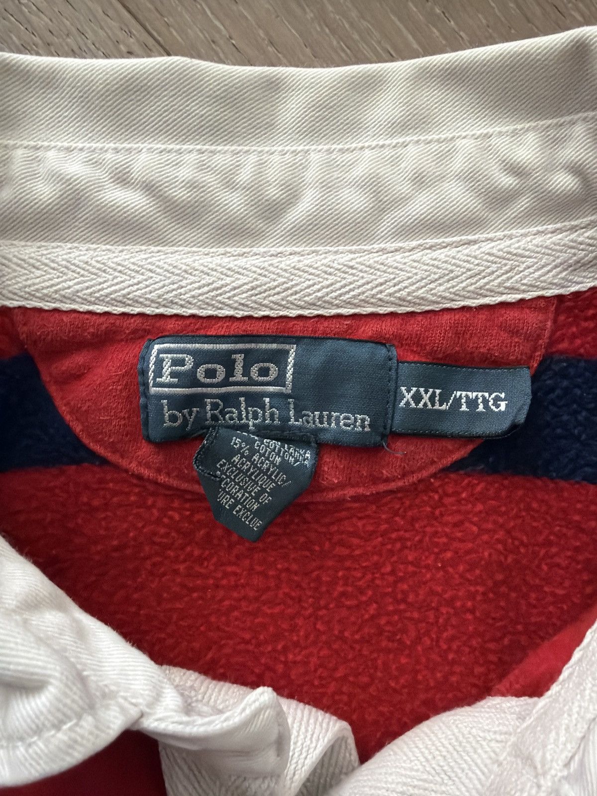 Polo Ralph Lauren Vintage Polo Ralph Lauren Striped Rugby Jersey Shirt Size US XXL / EU 58 / 5 - 3 Thumbnail