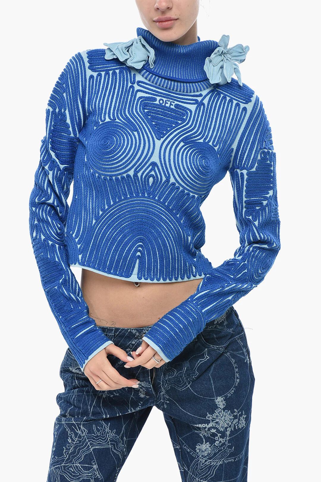 Off-White og1mm0426 Turtleneck Sweater in Blue Size M / US 6-8 / IT 42-44 - 1 Thumbnail