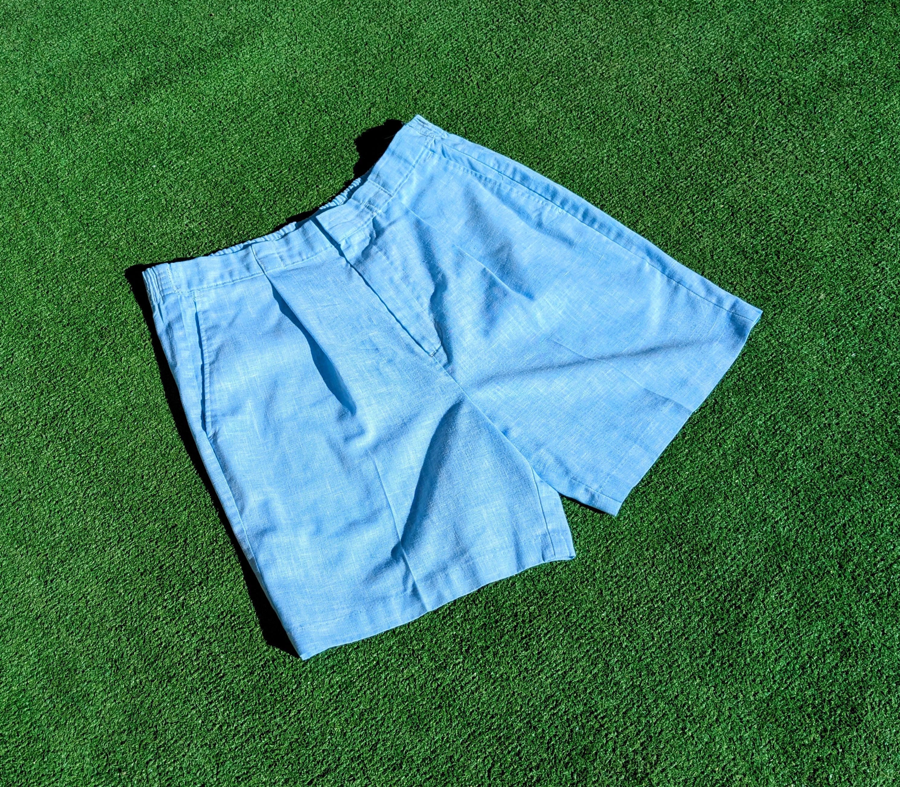 Vintage Vintage Ocean Blue Iolani Hawaii Flat Bermuda Cotton Shorts Size 30" / US 8 / IT 44 - 1 Thumbnail