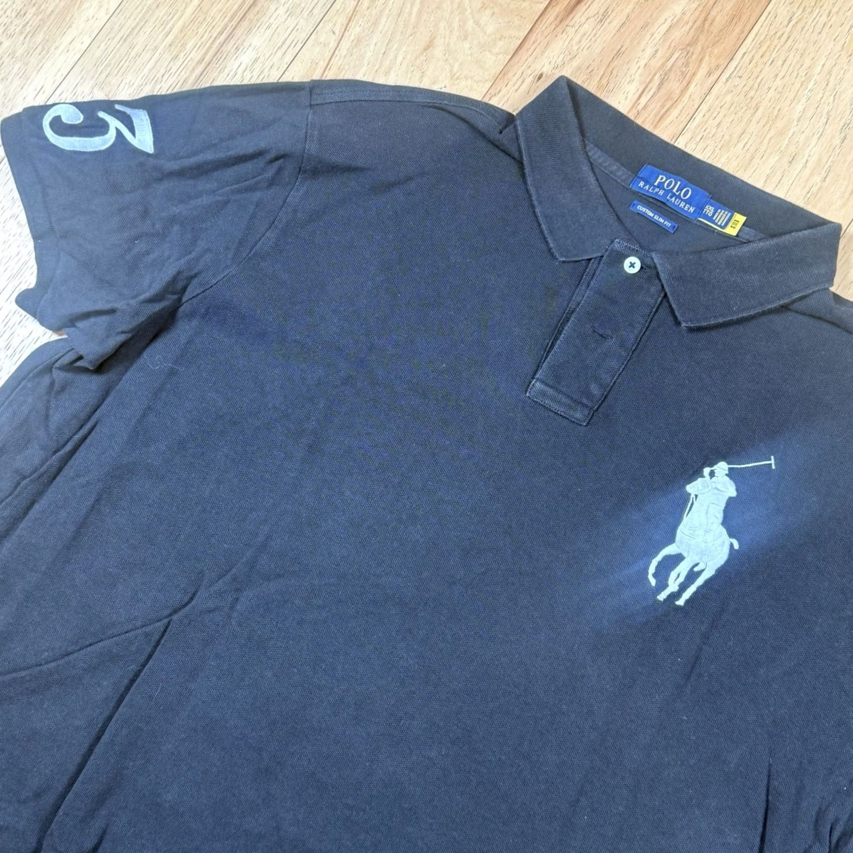 Ralph Lauren Ralph Lauren Polo Big Pony Shirt Rugby Slim Fit 2XL Black Mens Short Sleeve Polo Shirt Size US XXL / EU 58 / 5 - 2 Thumbnail