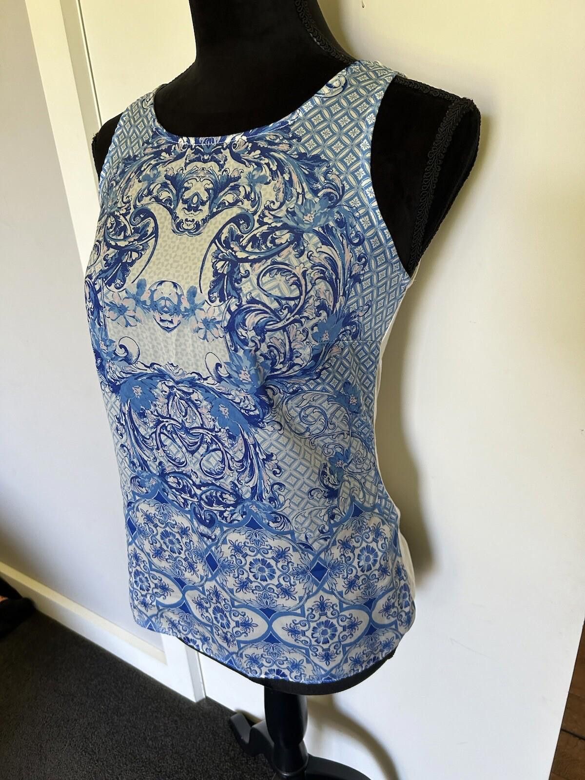 Other Forever New Blue Print Tank Singlet Top - Size 6 (004) Size XS / US 0-2 / IT 36-38 - 5 Thumbnail