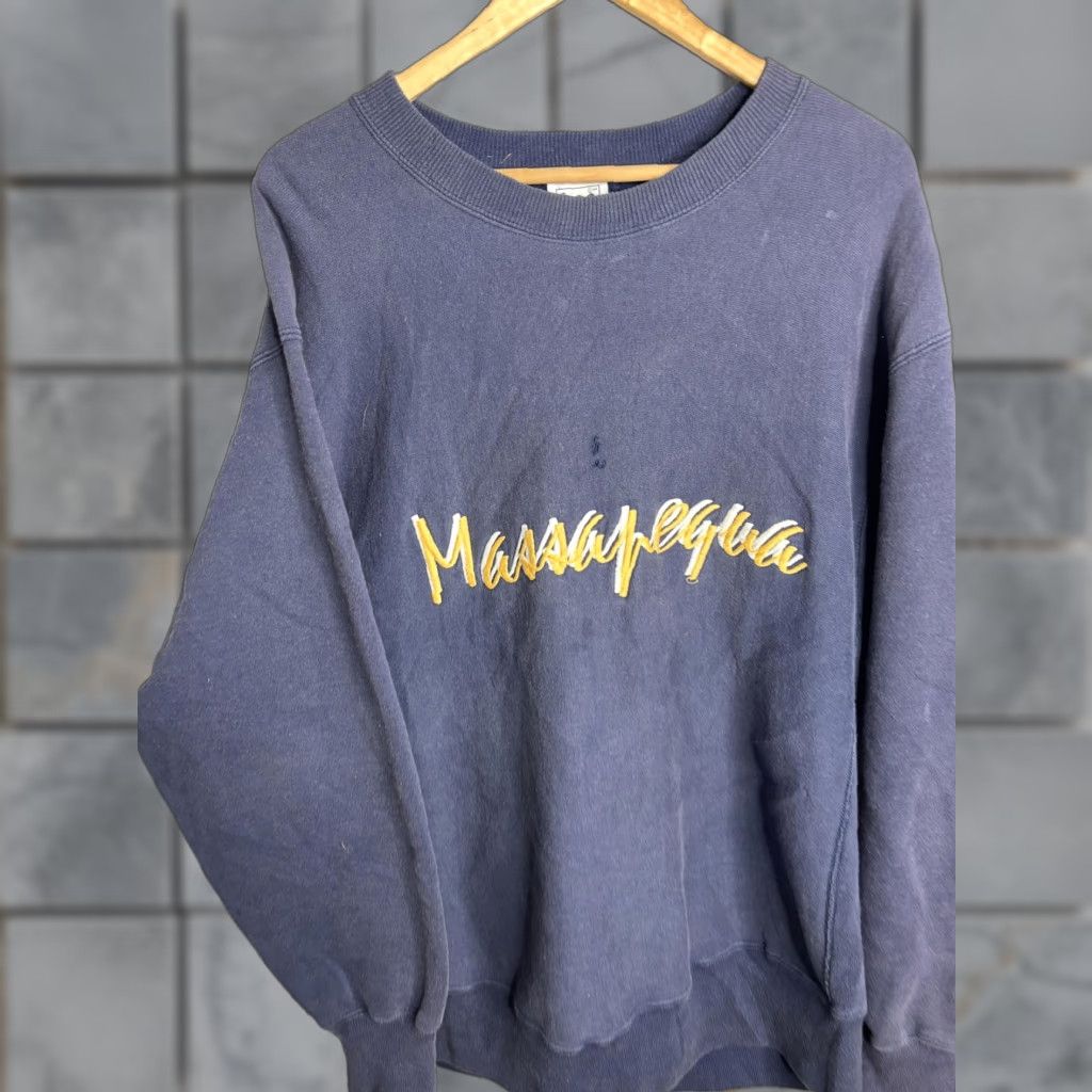 Lee VINTAGE Lee Sweatshirt Mens XL Blue Graphic Print Crewneck Fleece Massapequa 90s Embroidered"} Size US XL / EU 56 / 4 - 1 Thumbnail