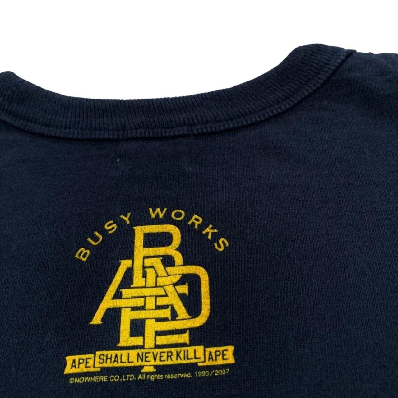 Bape Vintage A Bathing Ape Bape Busy Works Navy Blue 2007 T Shirt Size US L / EU 52-54 / 3 - 4 Thumbnail