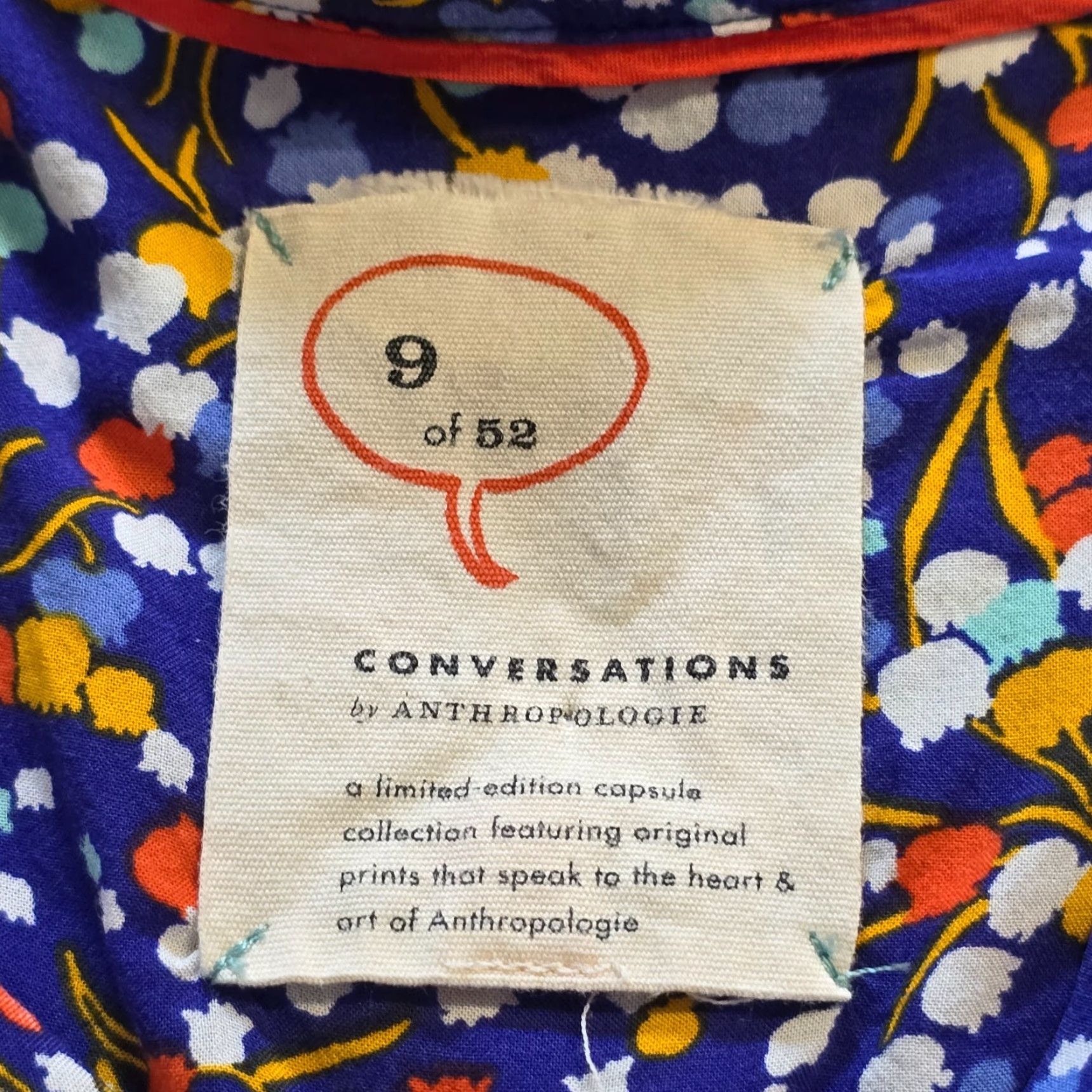 Anthropologie Anthropologie 9 of 52 Conversations Top Women Size 4 Blue Floral Tulip Button Up Shirt Size S / US 4 / IT 40 - 4 Thumbnail