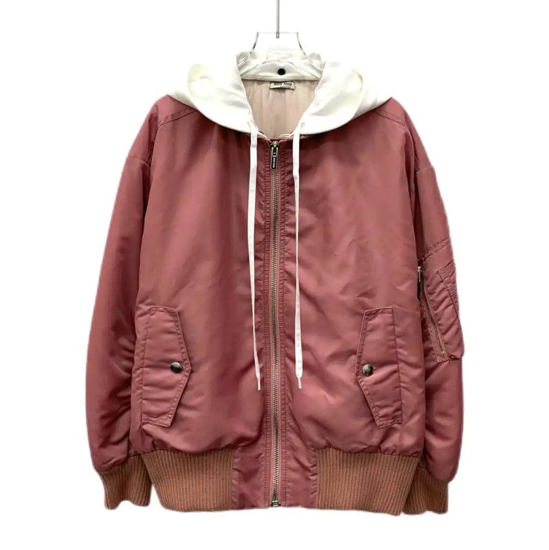 Miu Miu Miu Miu Pink Women's Jacket with Hood 0089 Size L / US 10 / IT 46 - 1 Thumbnail