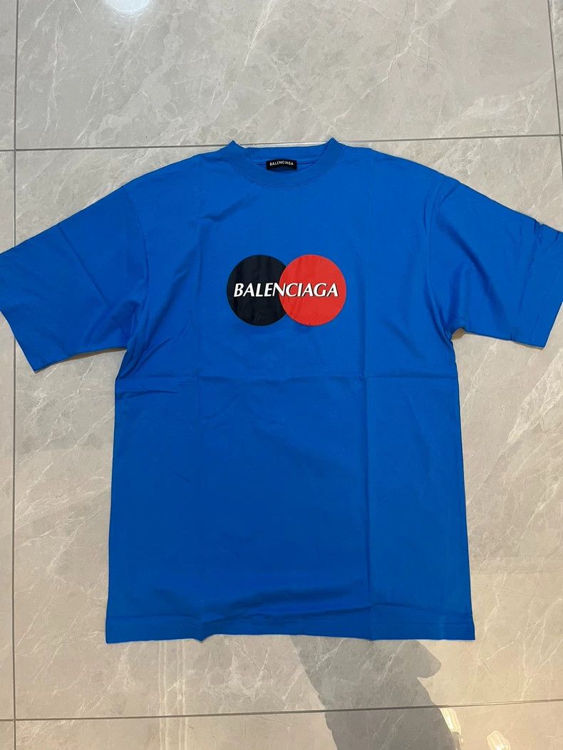 Balenciaga Balenciaga Blue MasterCard logo black and red double-ring Size US S / EU 44-46 / 1 - 1 Thumbnail