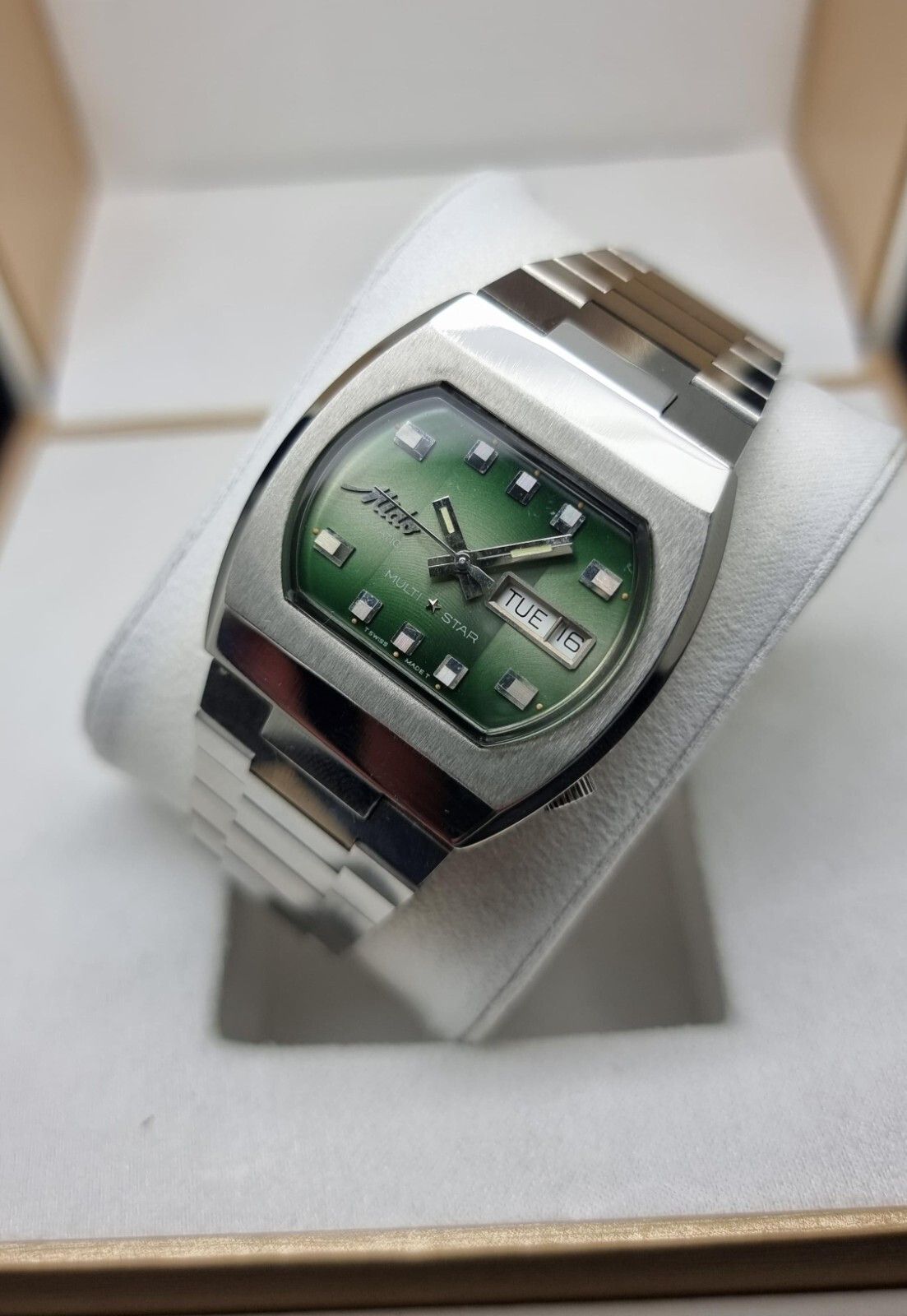 Mido - Vintage Mido Multi-Star Automatic Day/date Watch in Green, Men's (Size 36)