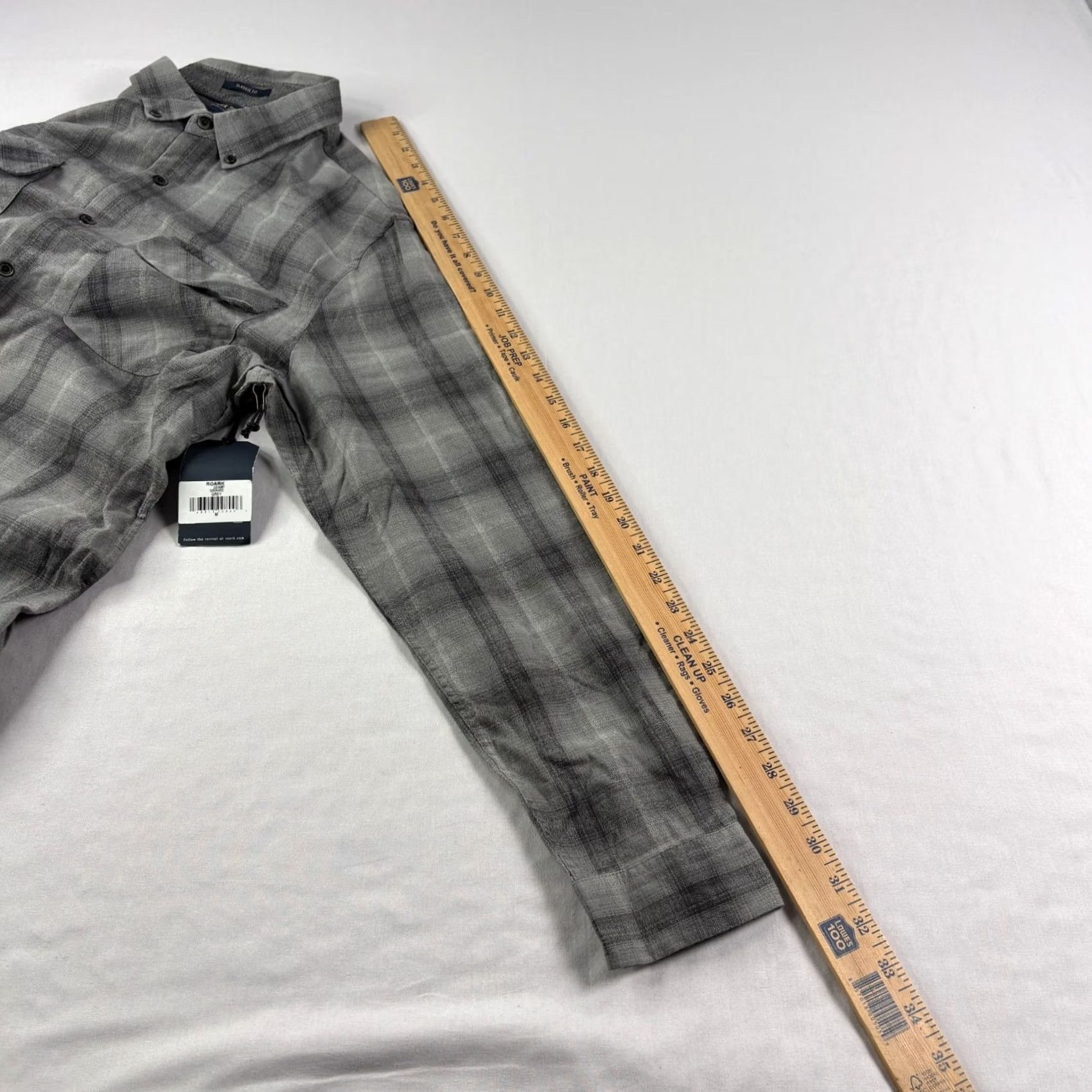 Roark Roark Cassidy Shirt Mens Medium Gray Plaid Button-Up Long Sleeve Casual Classic Fit Size US M / EU 48-50 / 2 - 7 Thumbnail