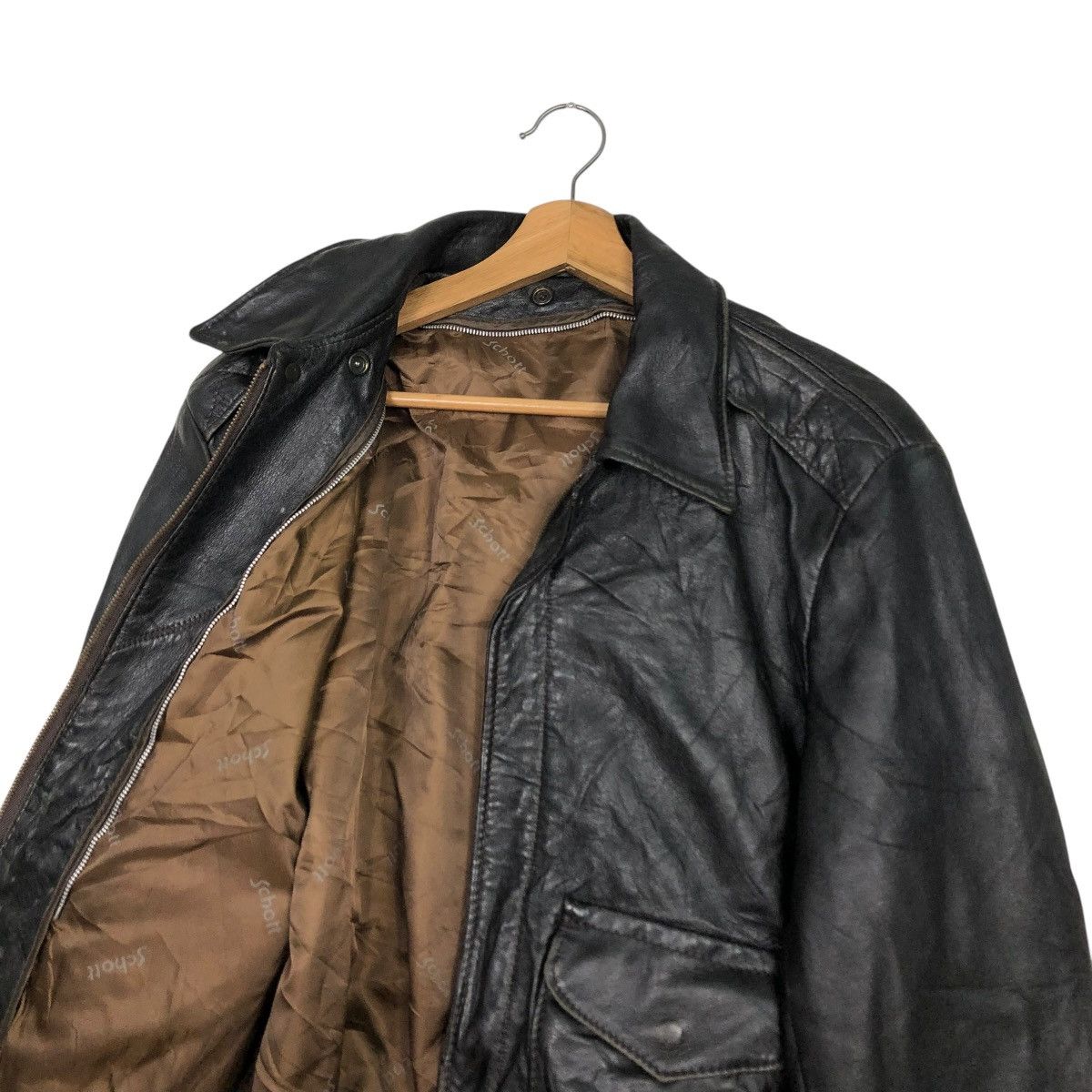 Schott 🔥VINTAGE BIKER LEATHER JACKET SCHOTT MADE IN USA BLANKET Size US M / EU 48-50 / 2 - 14 Thumbnail